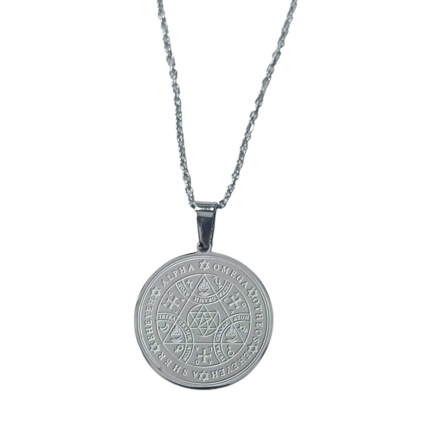 Collar Acero Sello Salomon 25 mm Cadena 42+5 Cms (PROTECCION)