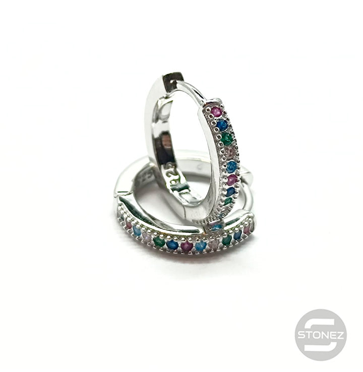 500101130 Aros de Plata ley 925 14 mm Con Circonitas