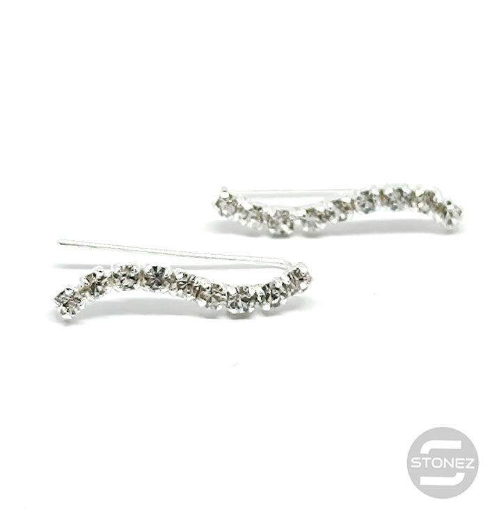 500201190-07 Trepadores Plata 925 Con Circonitas 18X3 mm