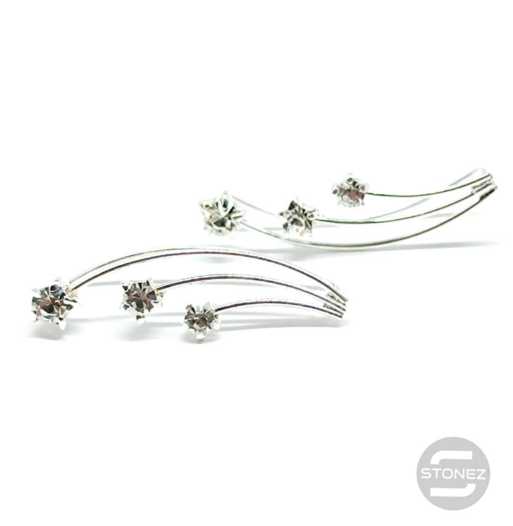 500201190-09 Trepadores Plata 925 Con Circonitas 25X7 mm