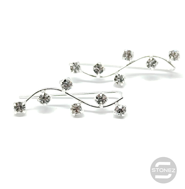 500201190-10 Trepadores Plata 925 Con Circonitas 23X8 mm