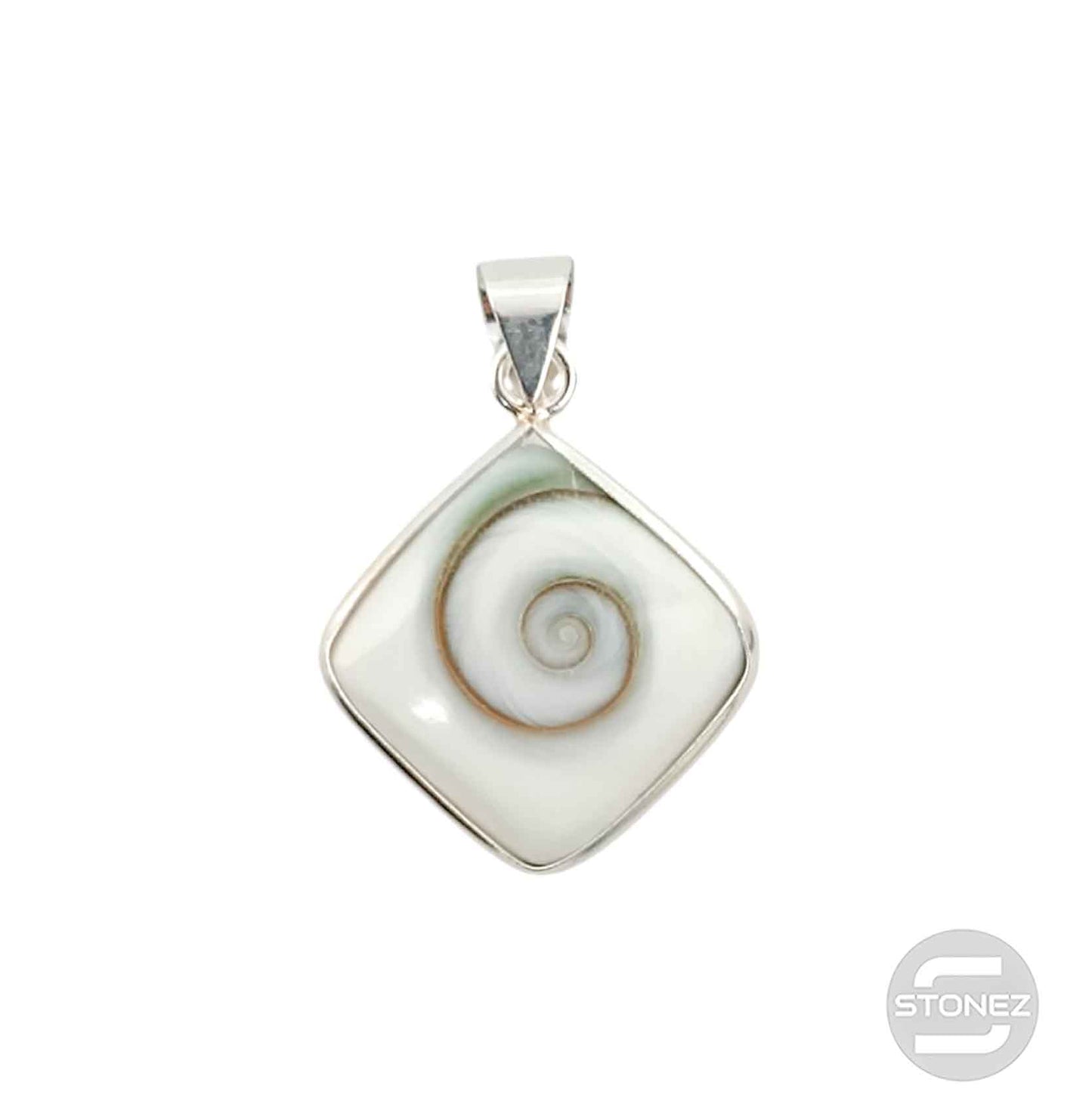 500202112-06 Colgante De Plata 925 Ojo De Shiva En Forma De Cuadrado 18x22 mm Aprox