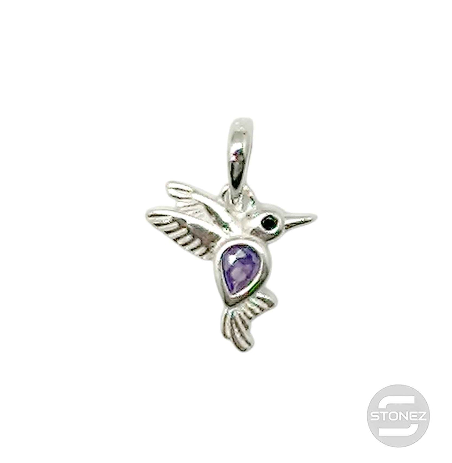 500202717-04 Colgante Plata 925 Colibri Con Circonita Color 11 mm Aprox