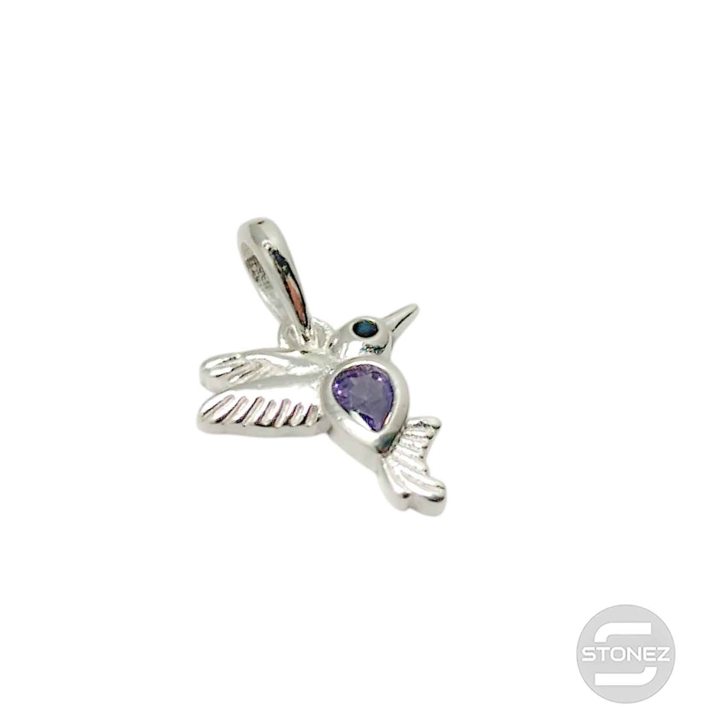 500202717-04 Colgante Plata 925 Colibri Con Circonita Color 11 mm Aprox