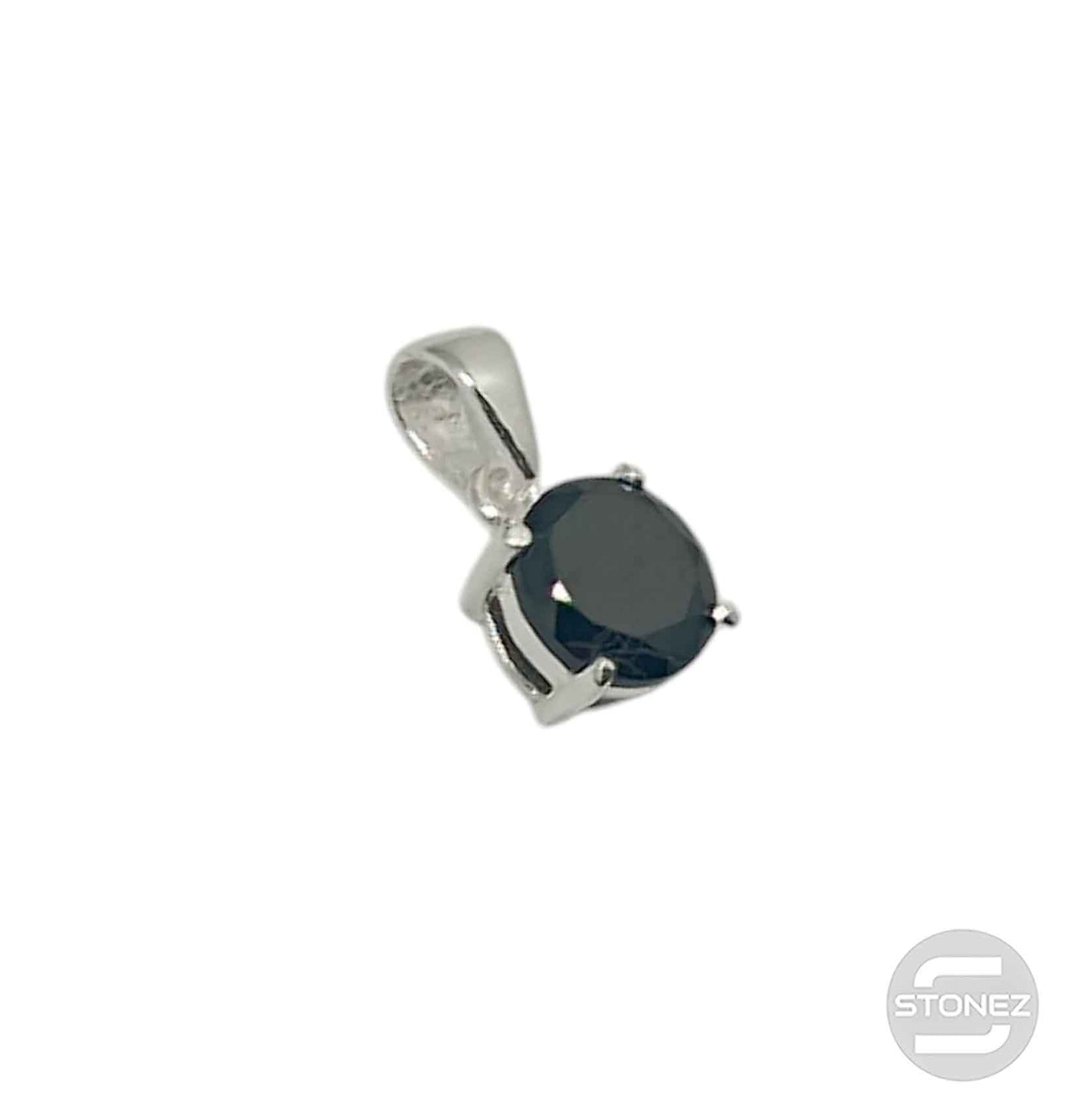 500203180-04 Colgante Plata 925 Con Circonita Negra 8 mm