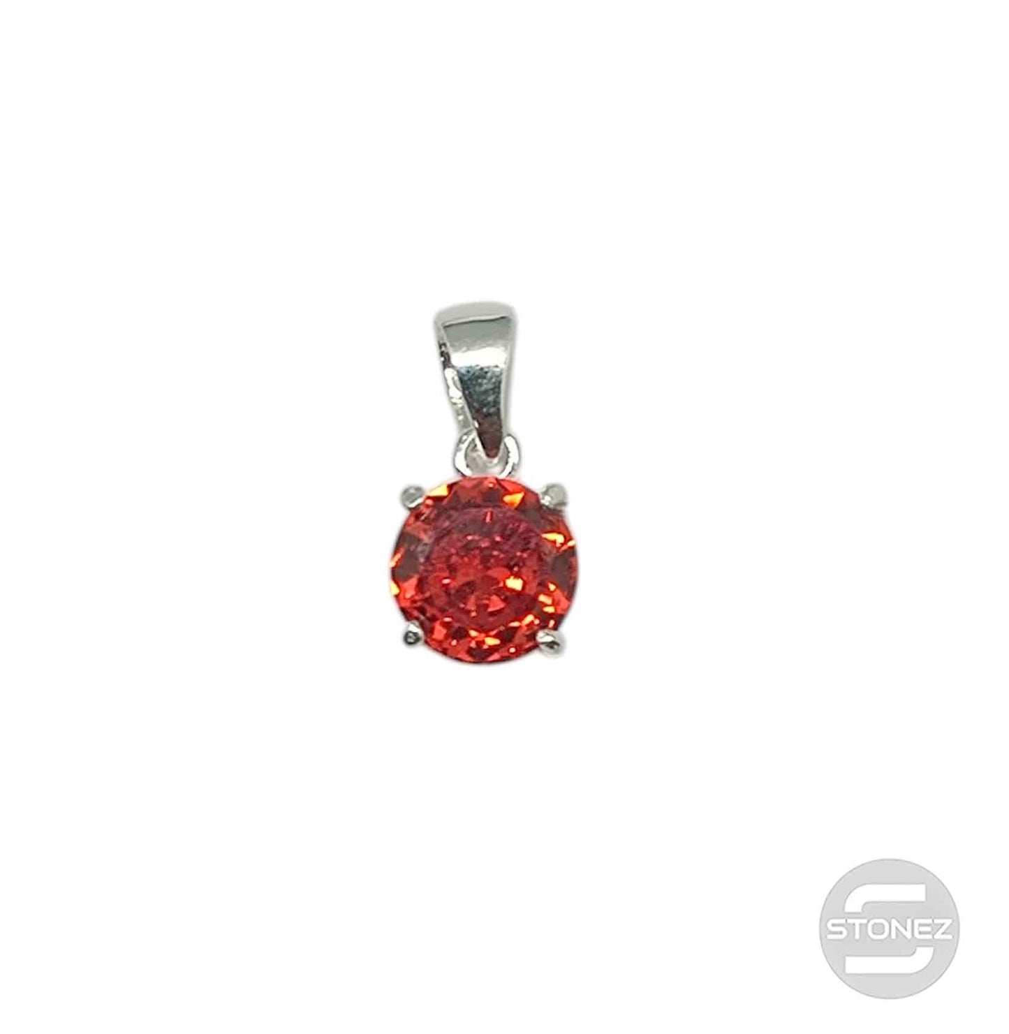 500203180-05 Colgante Plata 925 Con Circonita Naranja 8 mm