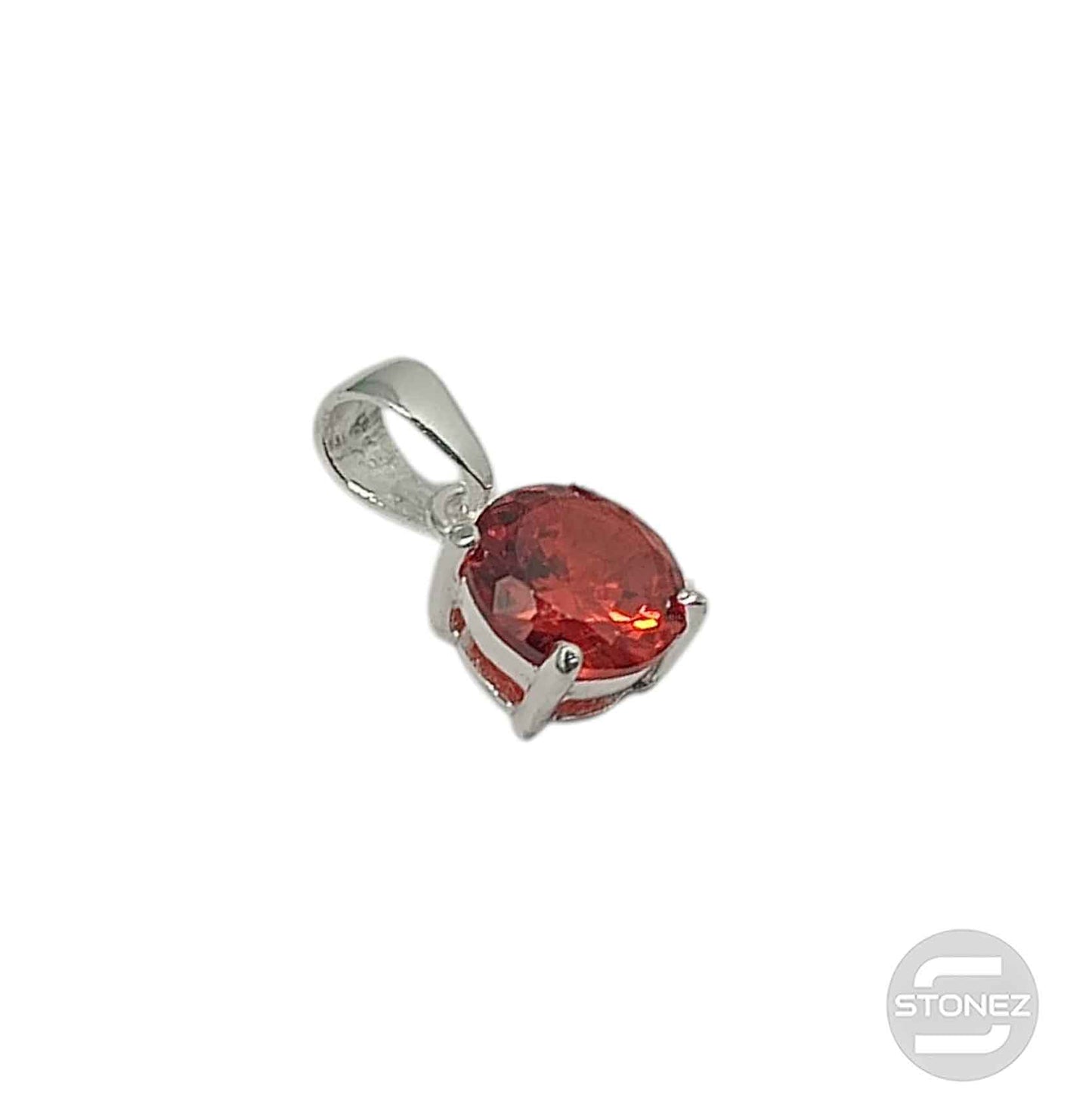 500203180-05 Colgante Plata 925 Con Circonita Naranja 8 mm