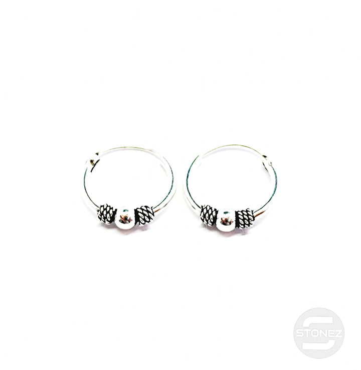 500301254 Pendientes Aros Plata 925 Diseño Bali 1,2 x 12 mm