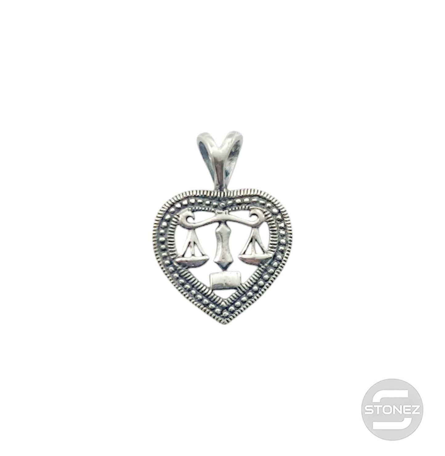 500303093-09 Colgante De Plata 925 Corazón Horóscopo Símbolo Libra 15 mm Aporx