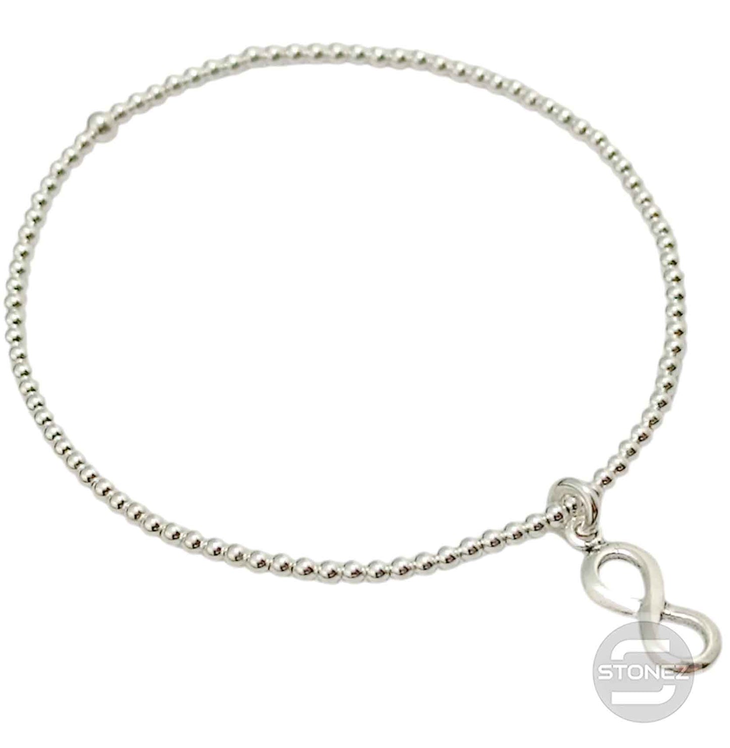 500303151 Pulsera Elastica de Plata 925 Con Bola 2 mm Infinito 6x16 mm