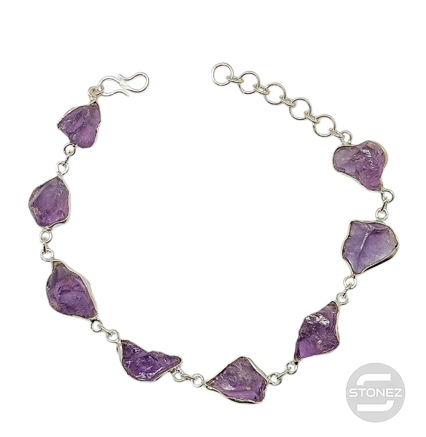 500802948 Pulsera Plata 925 Con Piedra Amatista 16+3 Cms Aprox