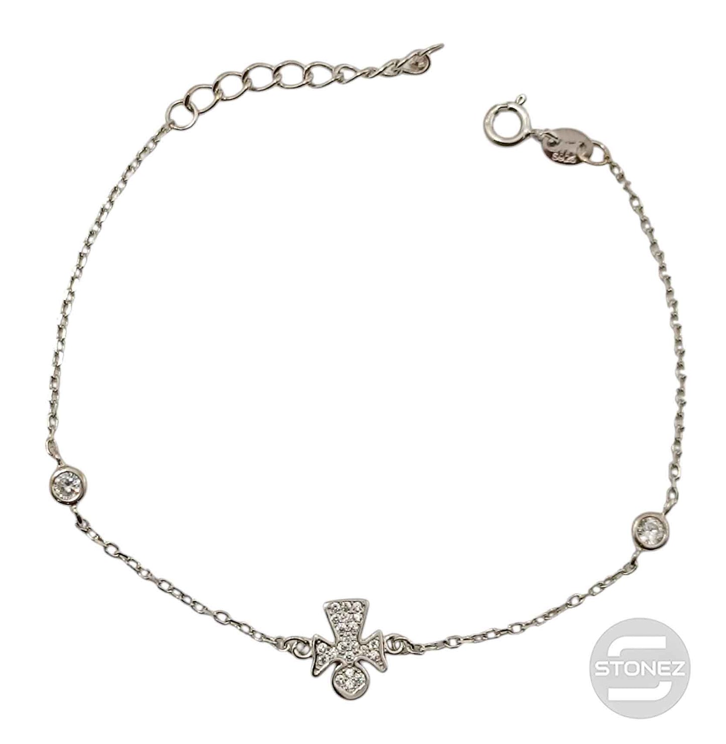 51390 Pulsera Angel Plata 925 Baño Rodio 18 Cms Aprox