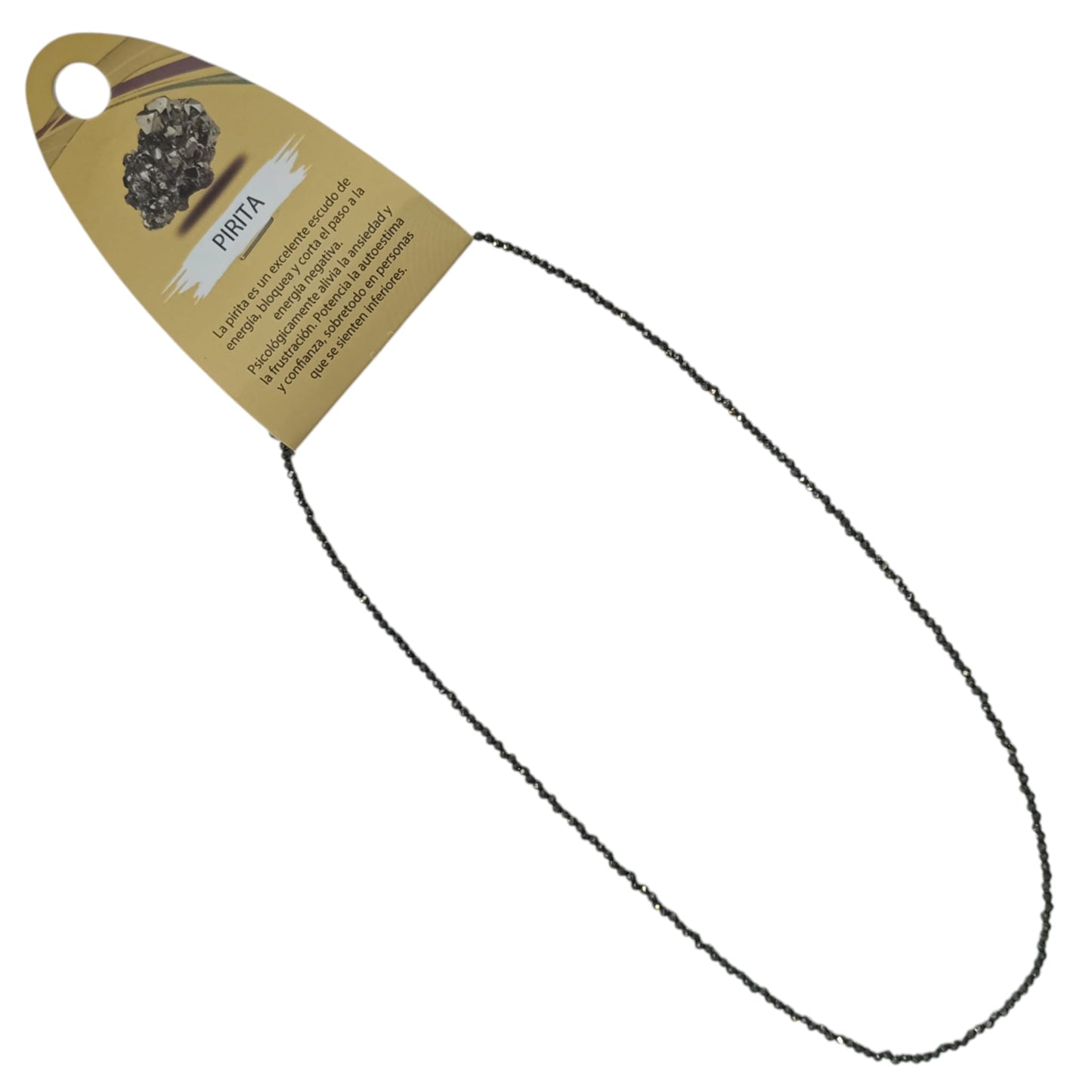 600603703 Collar Pirita 2 mm Facetada 40+5 Cms Cierre Acero - stonez