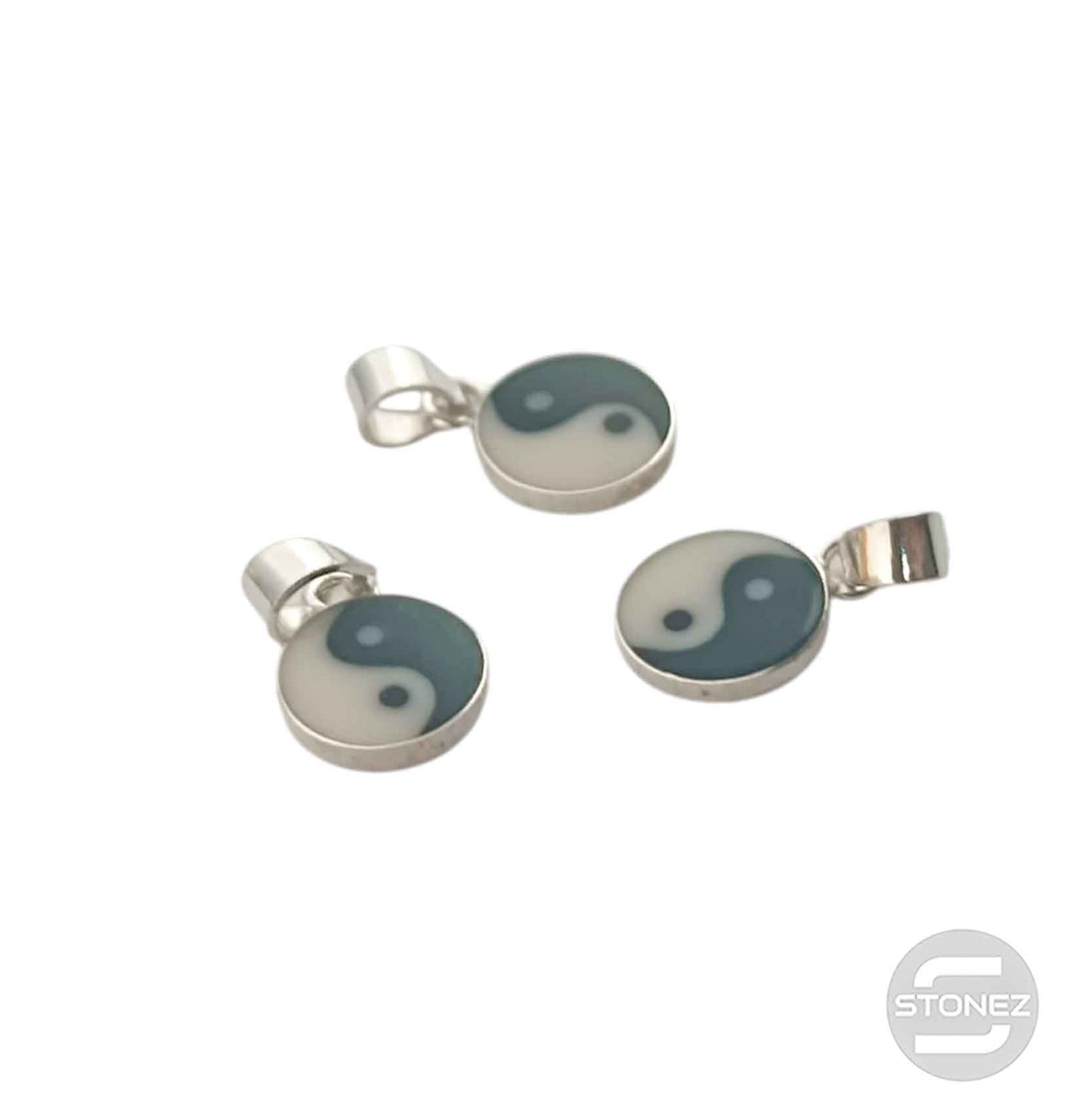 56021 Juego 3 Colgantes De Plata 925 Yin Yang 8 mm