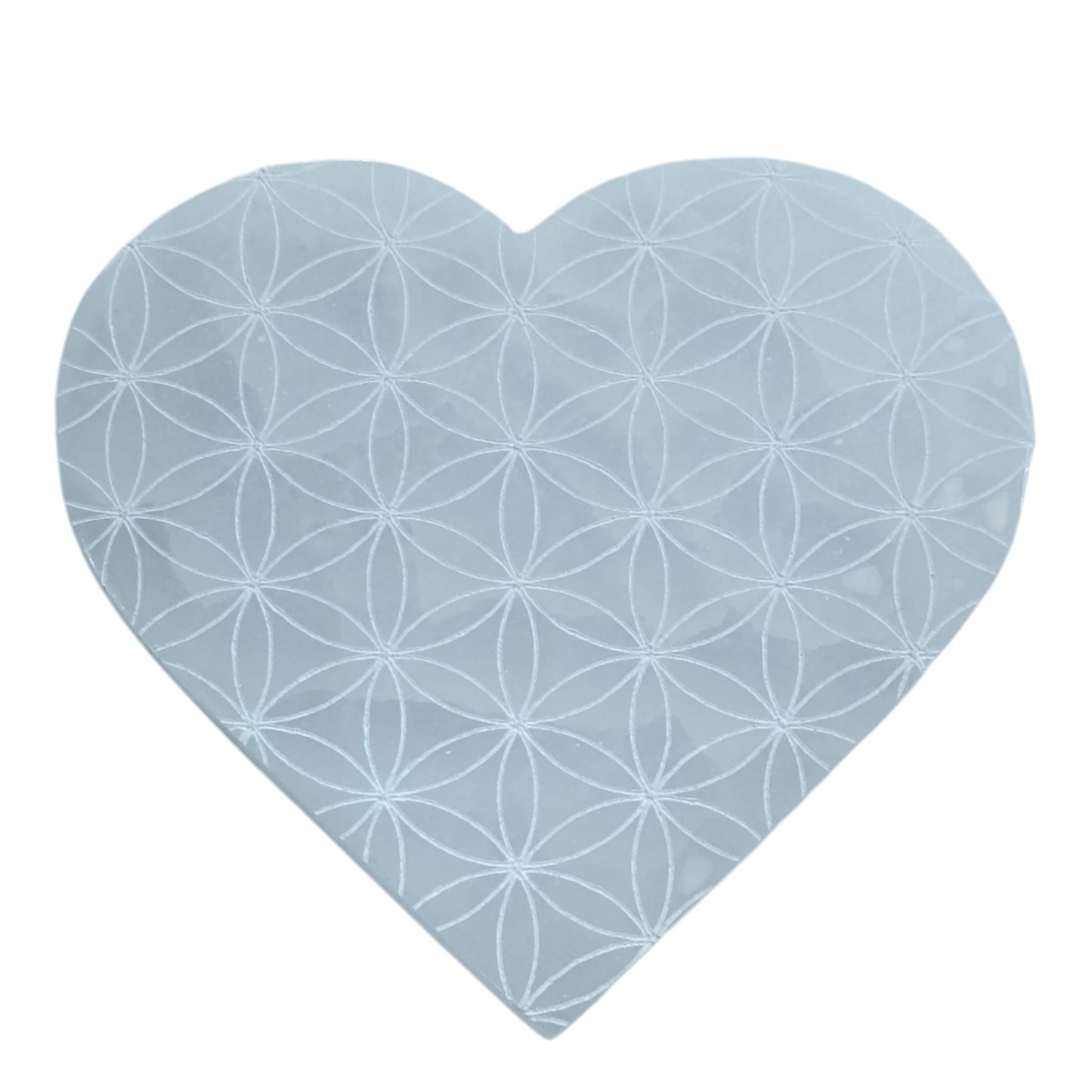 Plato Selenita Grabado Corazon 10 Cms Aprox 401204185