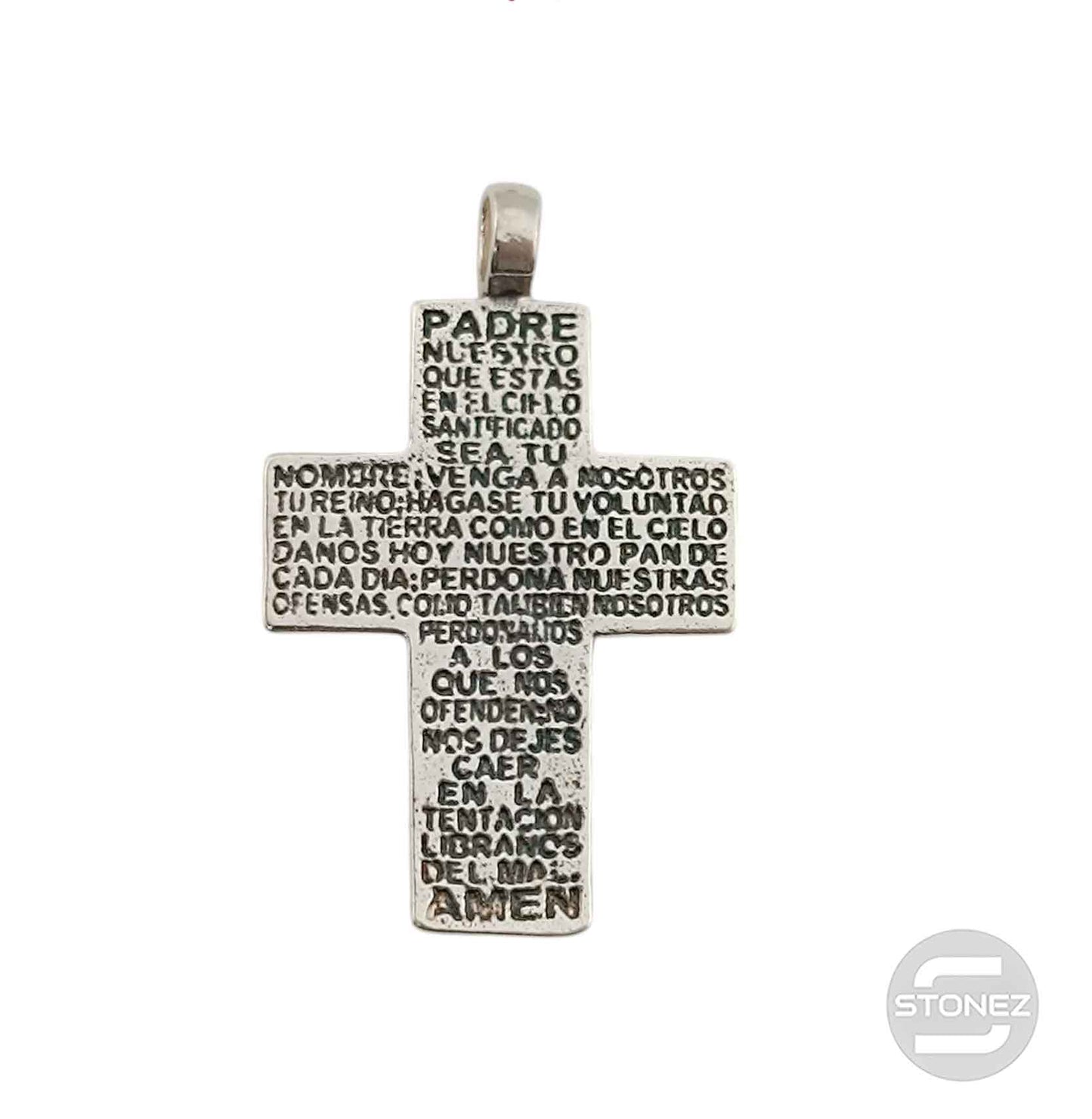 59045 Colgante Cruz Padre Nuestro De Plata 925 38x25 mm