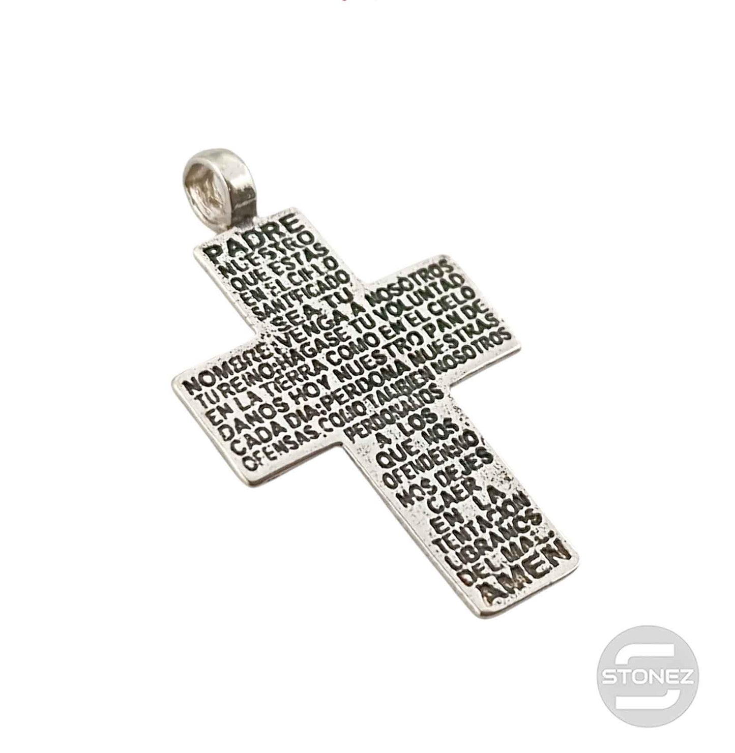 59045 Colgante Cruz Padre Nuestro De Plata 925 38x25 mm