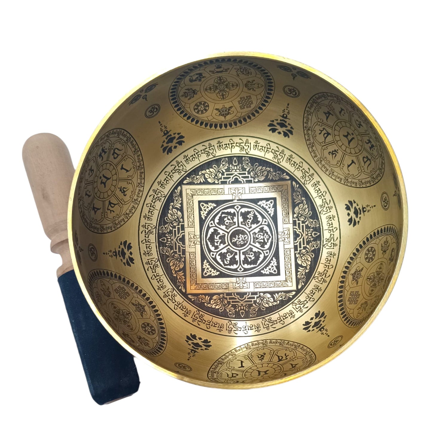 Cuenco Tibetano 5 Metales 17 Cms Aprox Color Dorado Grabado Simbolo Om Mani Padme Hum REF: 600304351