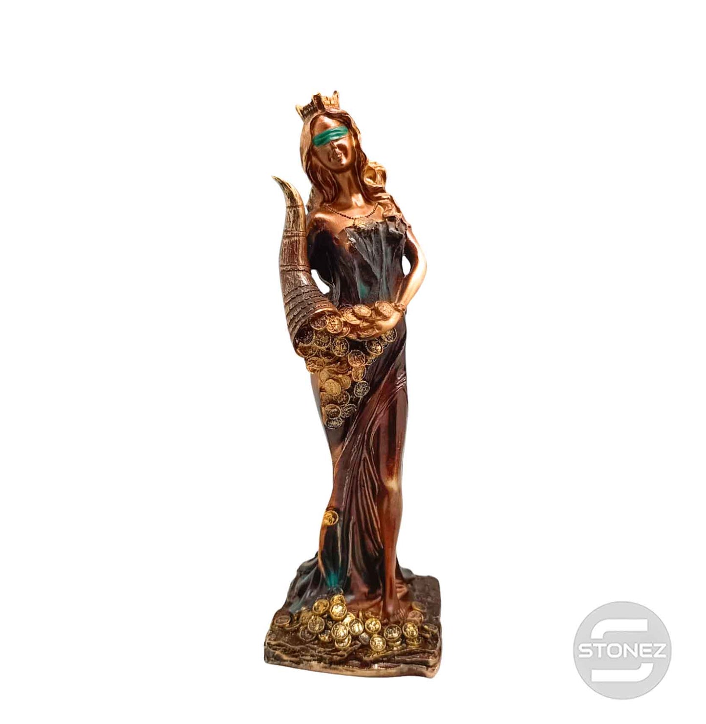 600102140-03 Figura Diosa De La Fortuna 28 Cms Aprox Color Cobre/Verde (SOLO PARA RECOGER EN TIENDA O ENVIOS BAJO SU RESPONSABILIDAD)