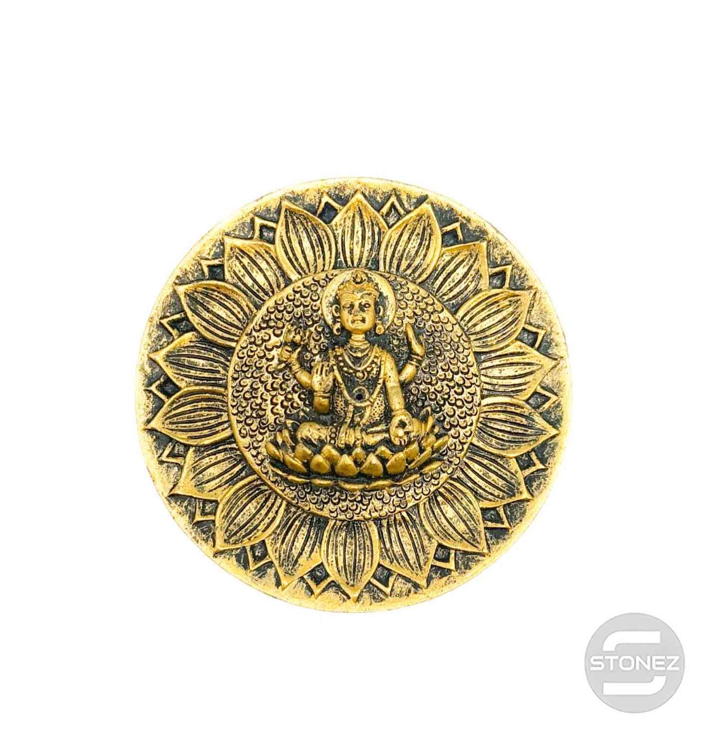 600102171-02 Porta Incienso Laxmi En Resina 9,5 Cms Aprox En Color Oro