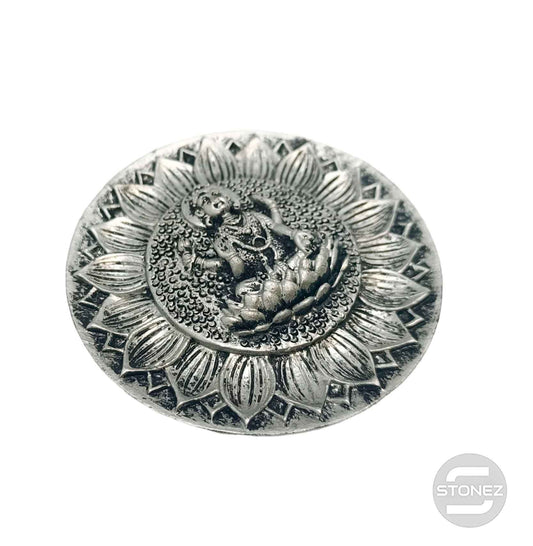 600102171-02 Porta Incienso Laxmi En Resina 9,5 Cms Aprox En Color Plata