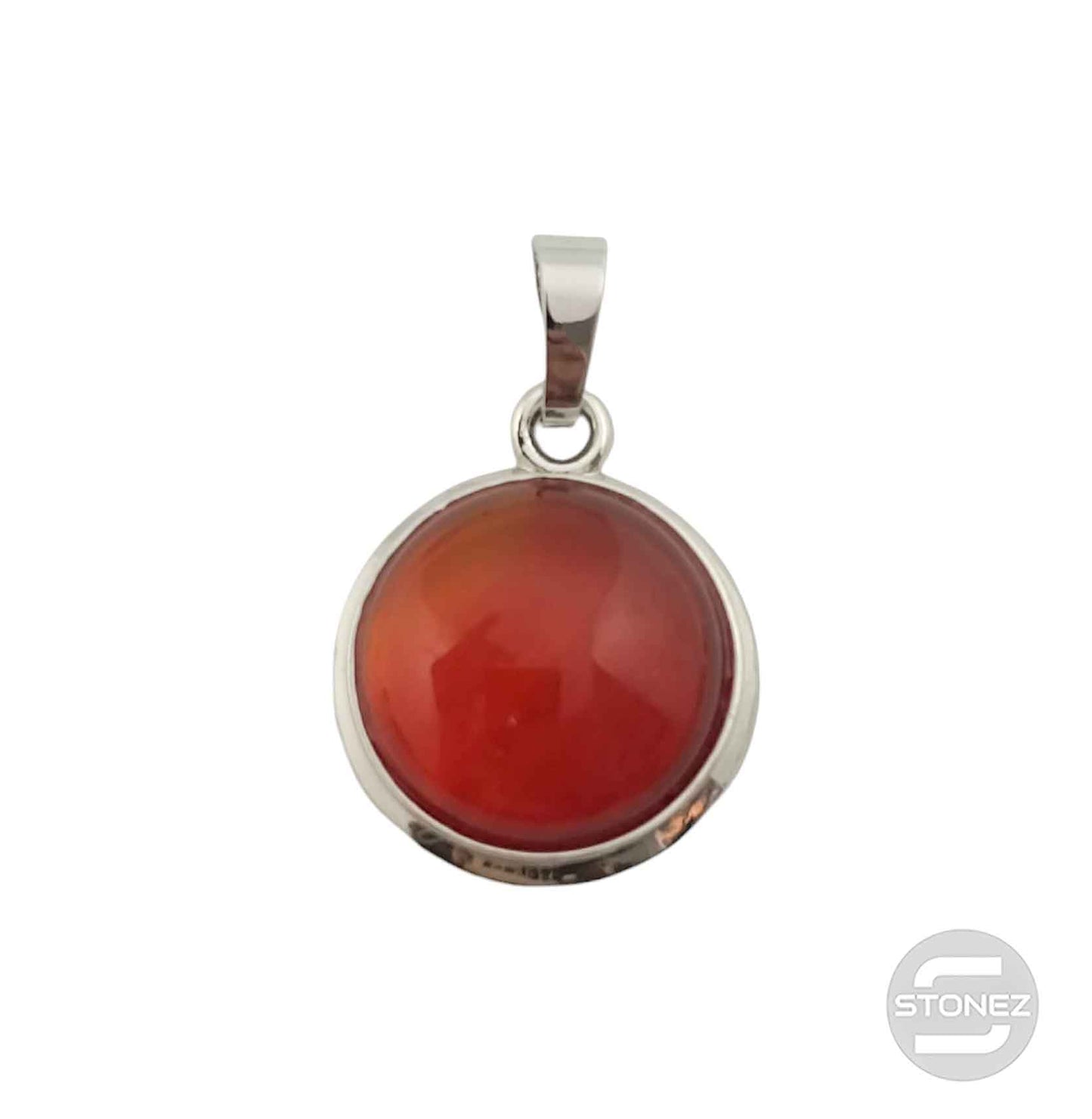 600102255 Colgante Redondo En Metal Con Piedra Carneola 2 Cms Aprox