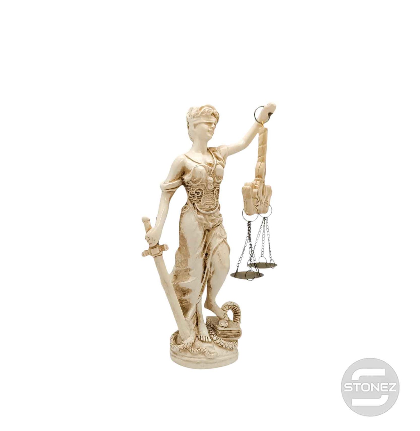 600102408 Figura En Resina Diosa De La Justicia 18x10 Cms Aprox Blanco