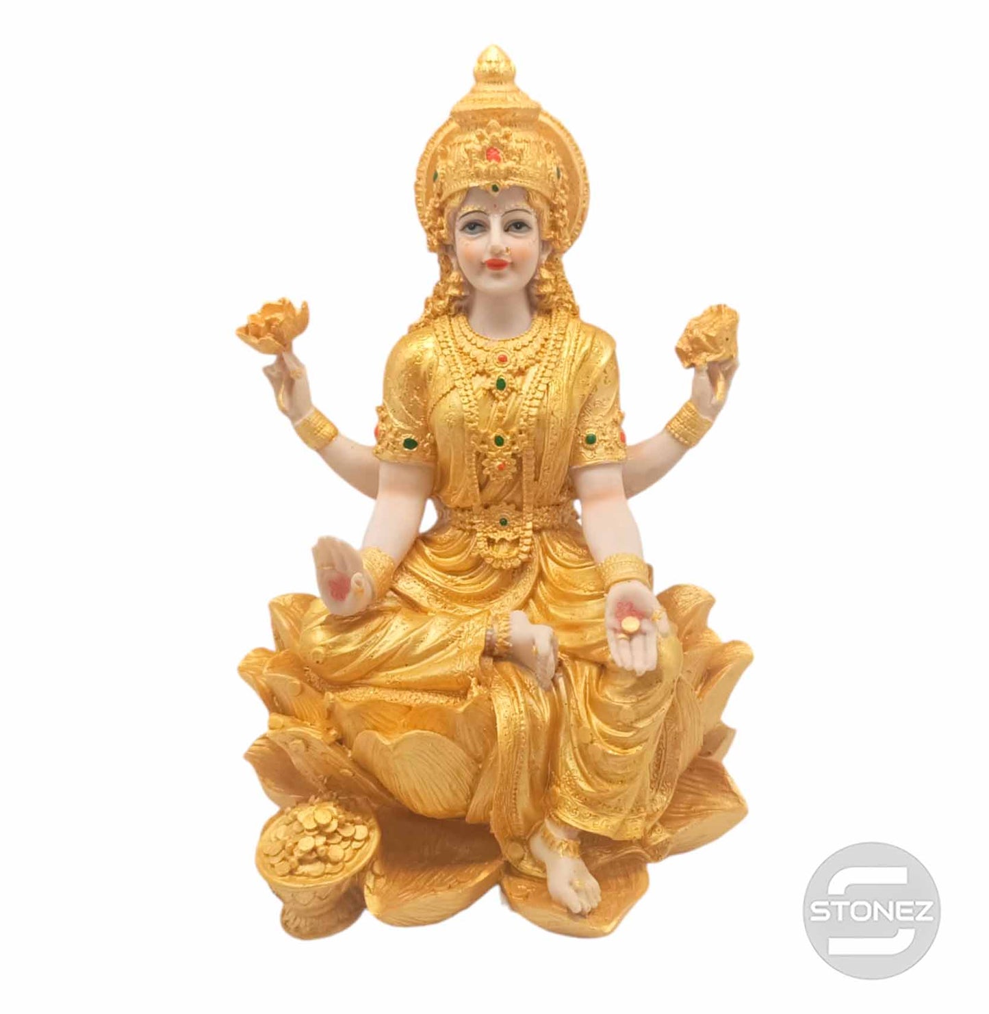 600102438 Figura Laxmi En Resina 26 Cms Aprox Color Dorado ( SOLO RECOGIDA EN TIENDA O ENVIOS BAJO SU RESPOSABILIDAD POR POSIBLES ROTURAS EN EL ENVIO )
