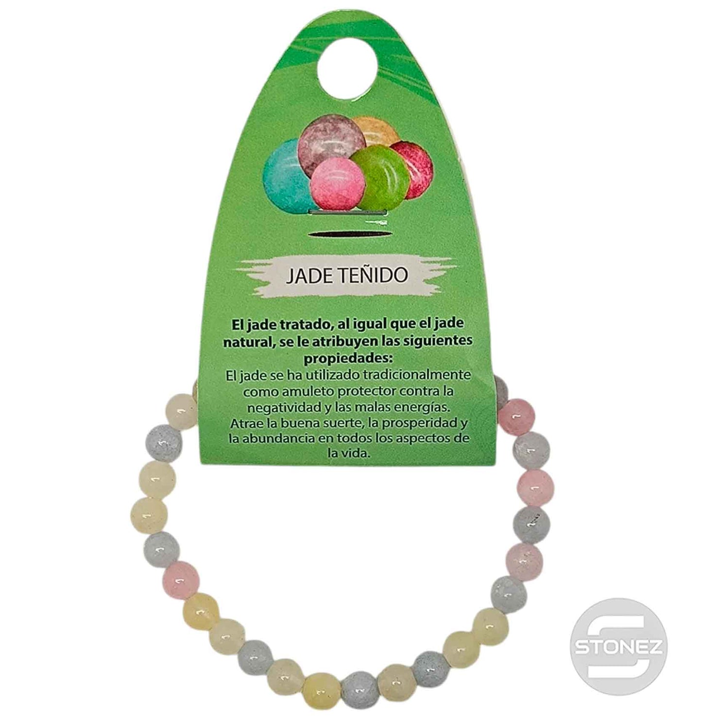 600102467-01 Pulsera Piedra Natural Jade Teñido Multi 6 mm
