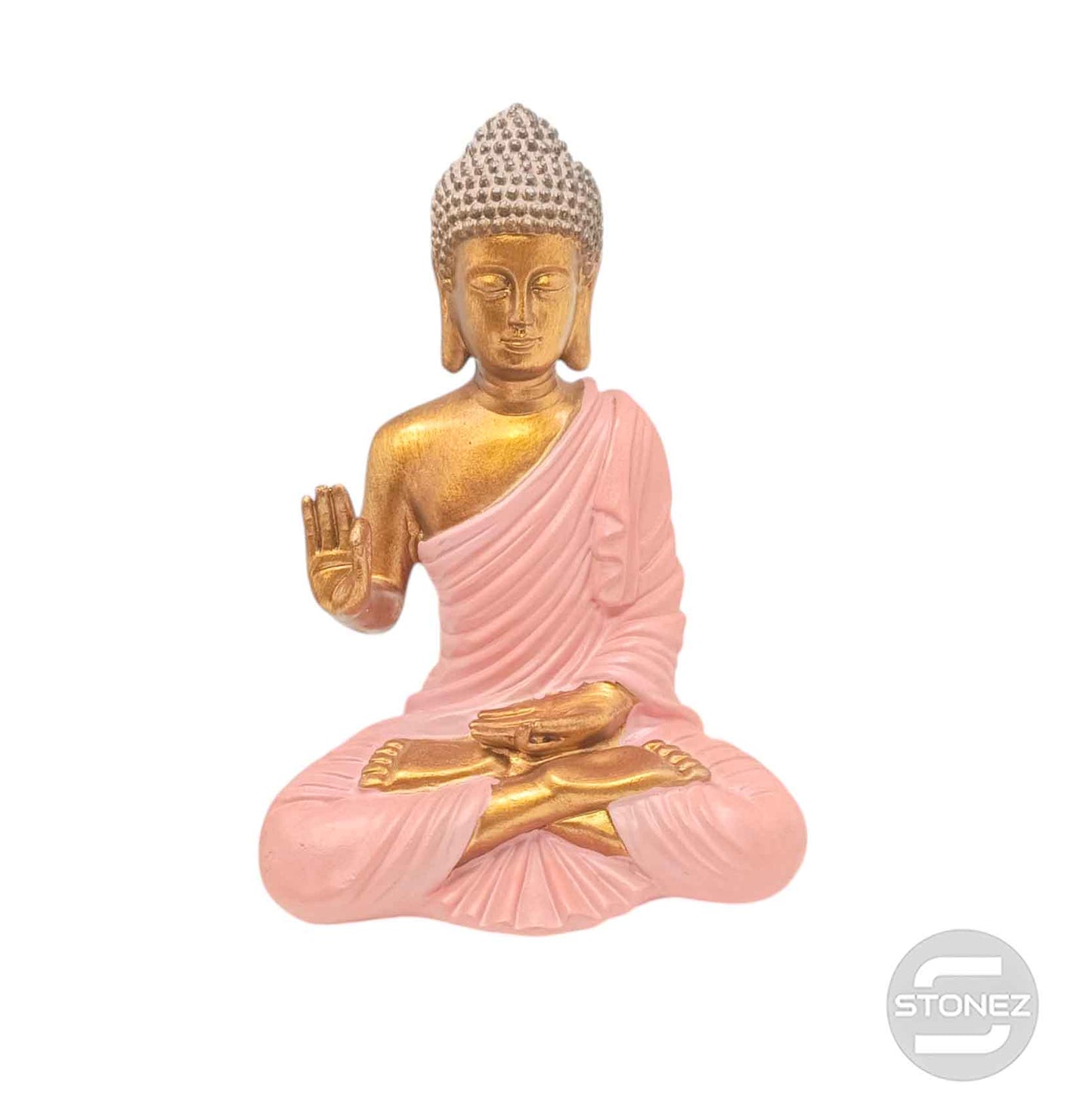 600102807 Figura Buda En Resina 23 Cms Aprox Color Rosa