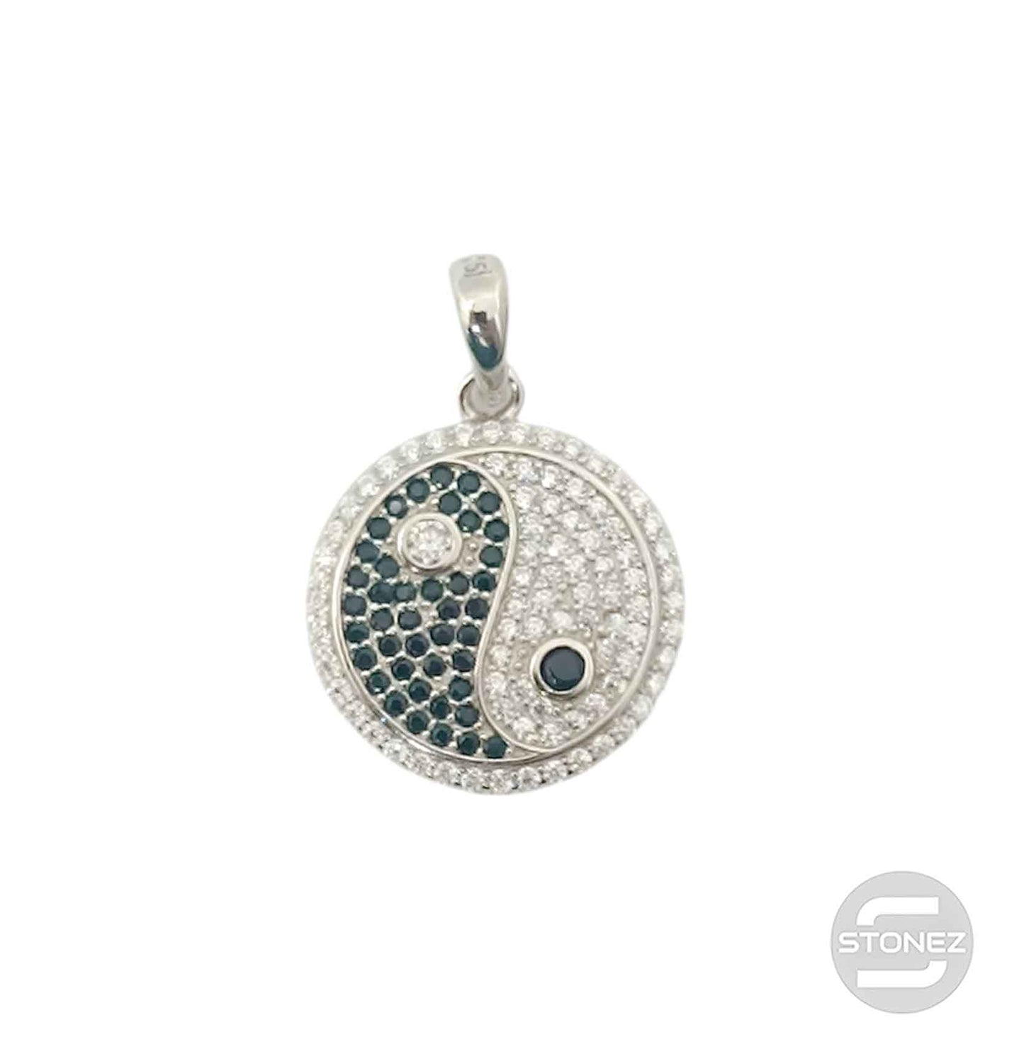 600102849 Colgante Plata 925 Rodiada Yin Yang Con Circonita 18 mm Aprox