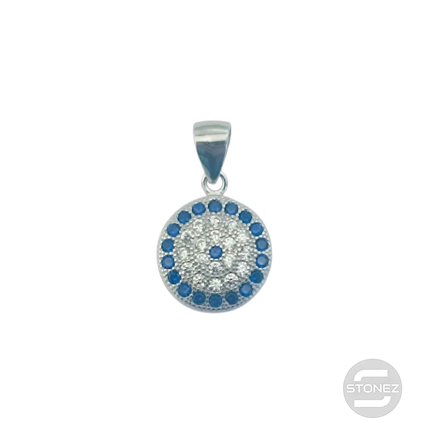 600102850 Colgante Plata 925 Rodiada Ojo Turco Con Circonita 12,5 mm Aprox