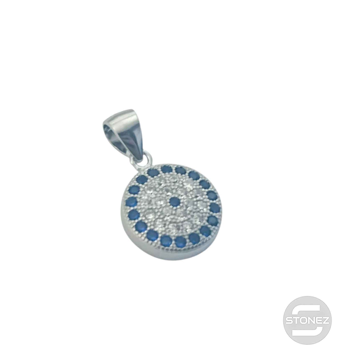 600102850 Colgante Plata 925 Rodiada Ojo Turco Con Circonita 12,5 mm Aprox