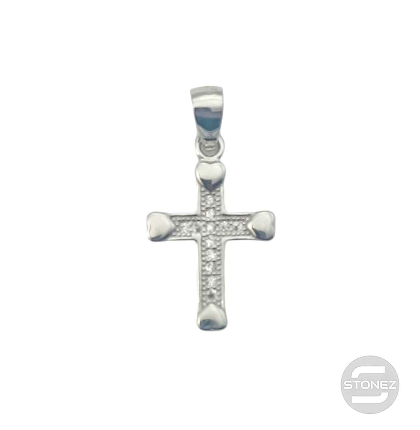 600102853 Colgante Plata 925 Rodiada Cruz Con Circonita 11x16 mm Aprox