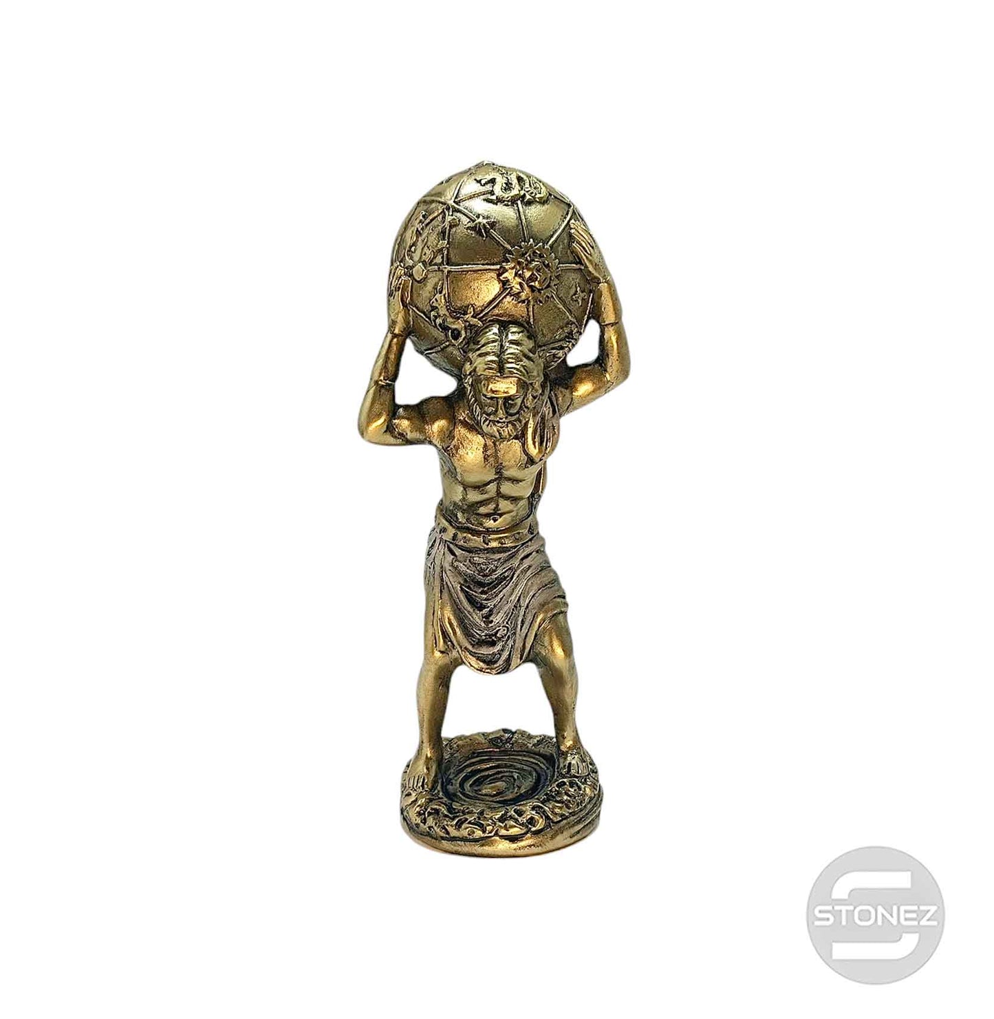 600102861 Figura Atlas En Resina 21 Cms Aprox ORO/BLANCO
