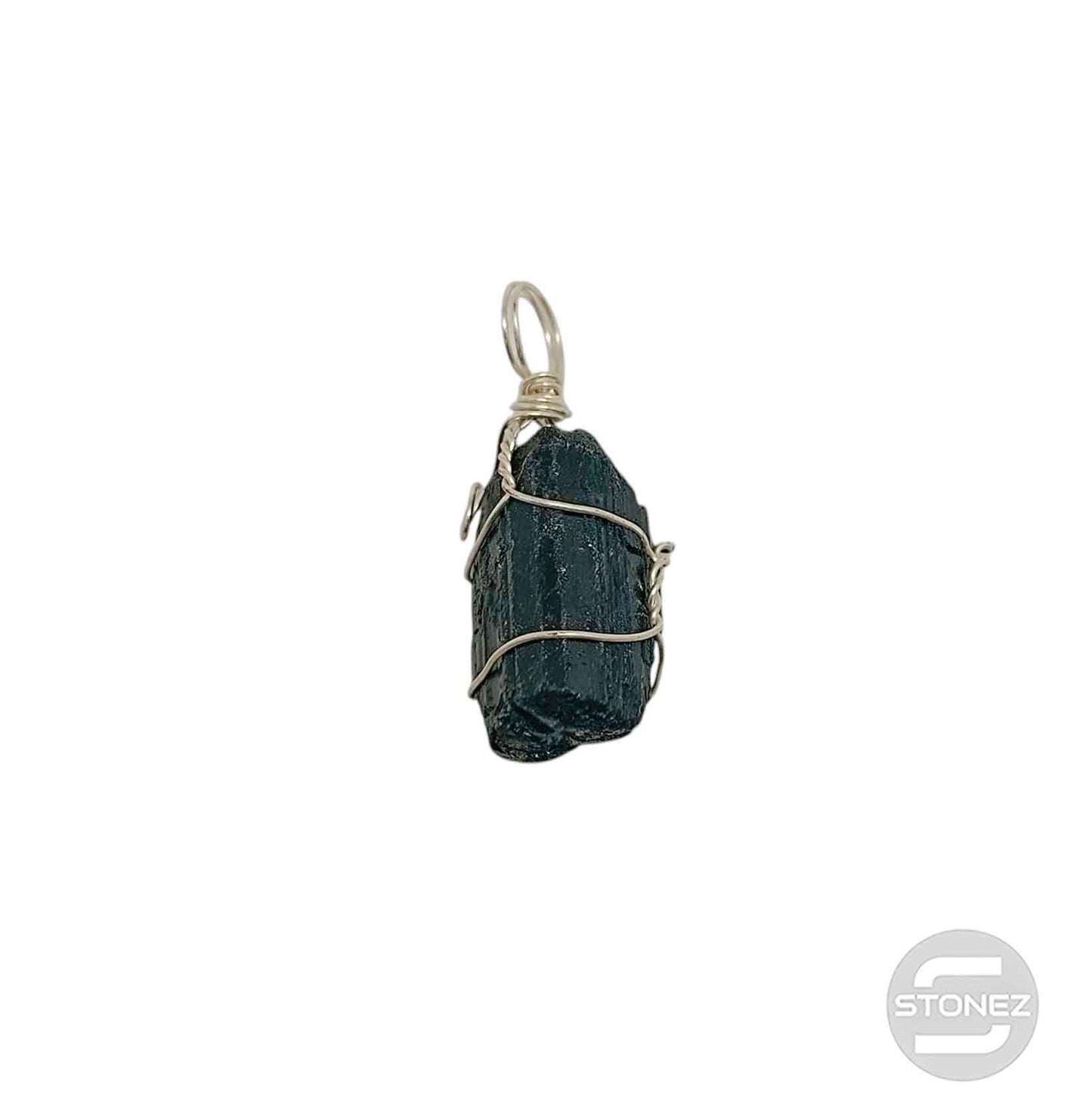 600103427 Colgante Bruto Mineral Turmalina Engarzado En Metal 2 a 3 Cms Aprox (Cada Pieza Puede Ser Ligeramente Diferente)
