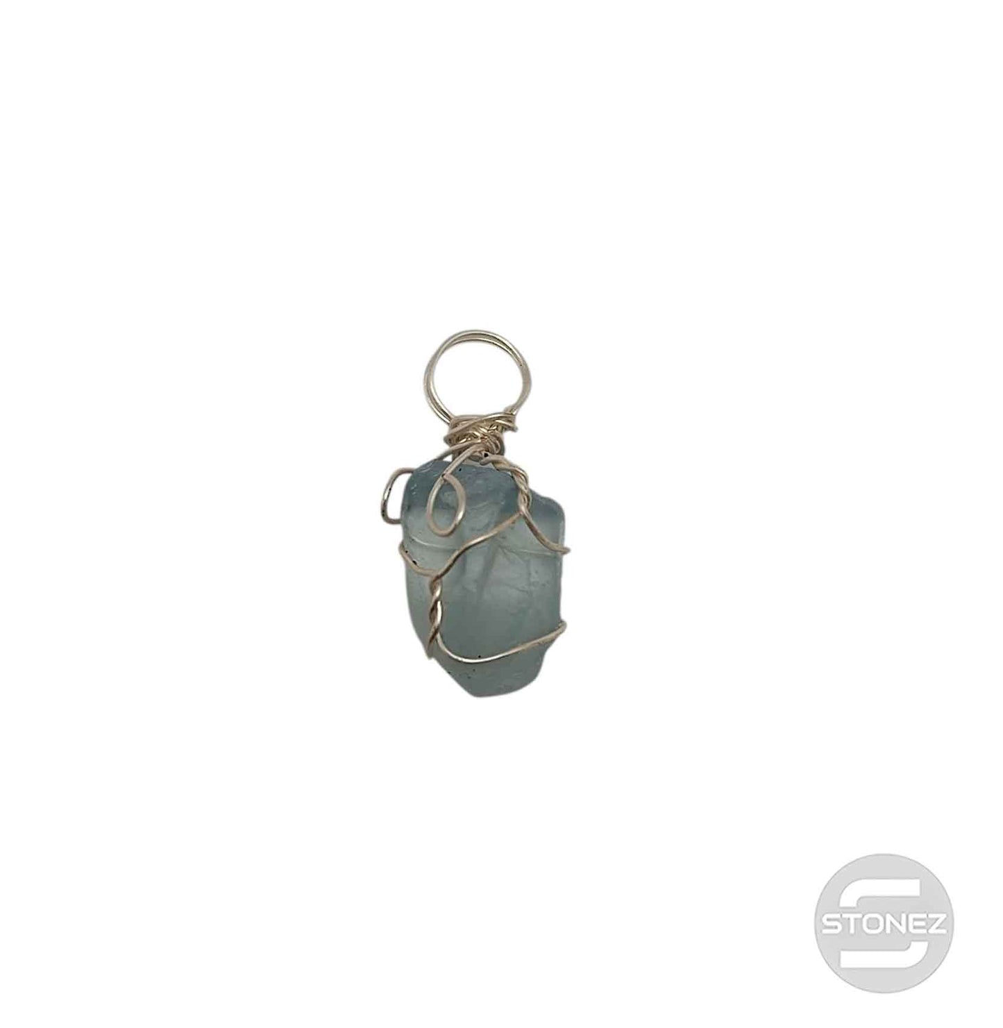 600103427 Colgante Bruto Mineral Aguamarina Engarzado En Metal 2 a 3 Cms Aproxr Ligeramente Diferente)