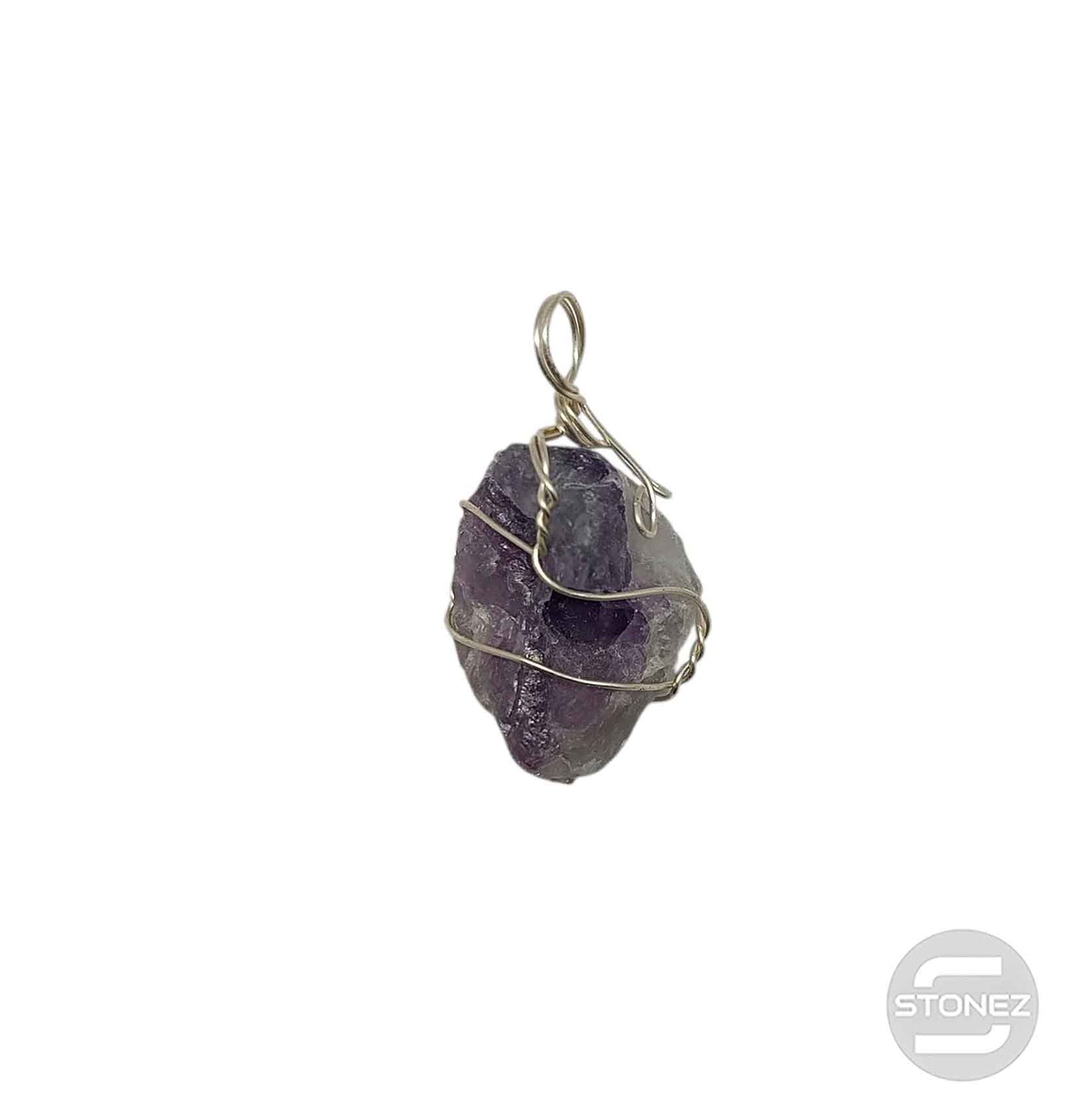 600103427 Colgante Bruto Mineral Fluorita Engarzado En Metal 2 a 3 Cms Aprox (Cada Pieza Puede Ser Ligeramente Diferente)
