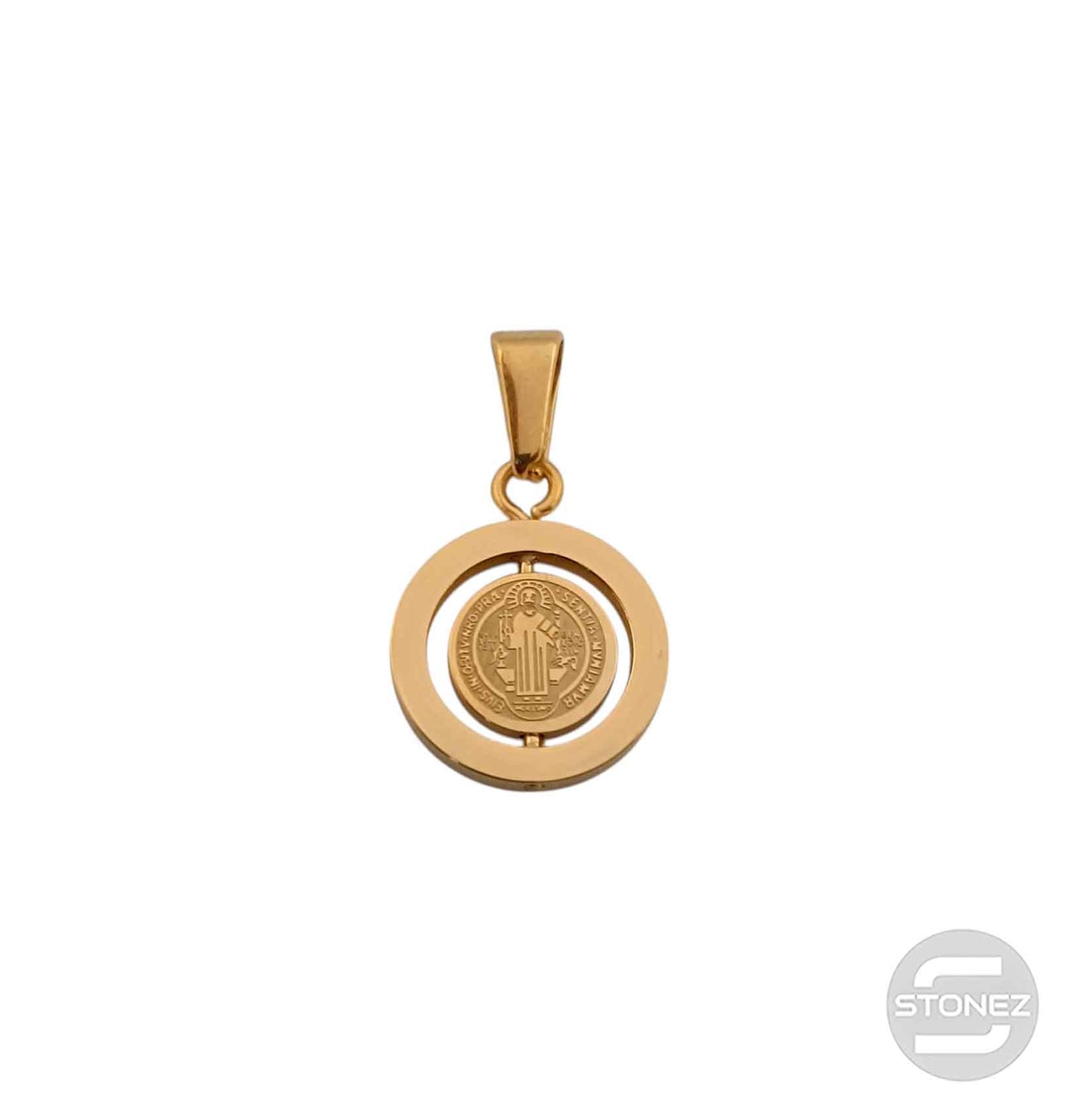 600103453-05 Colgante Acero Dorado San Benito Giratorio 15 mm