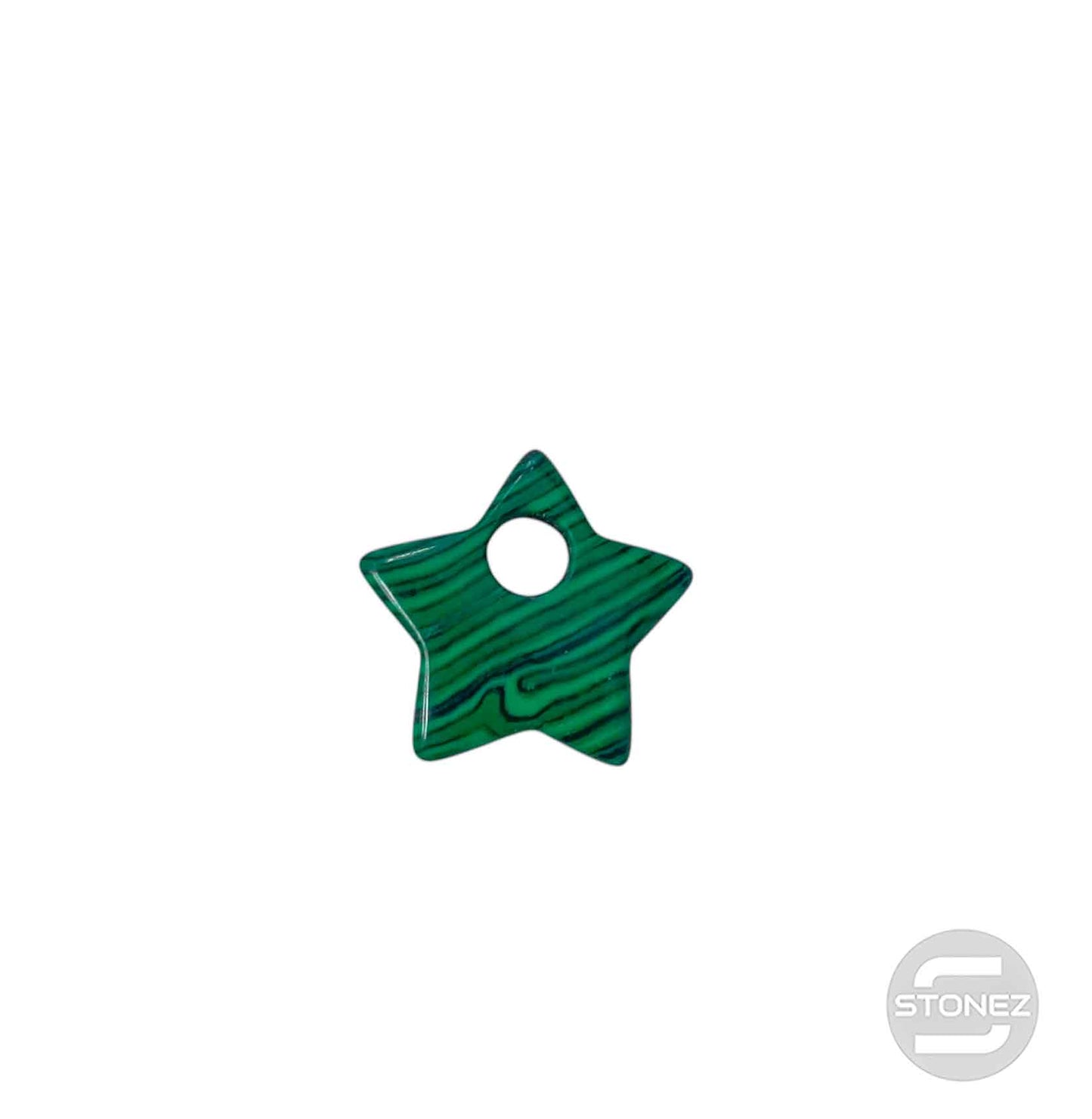 600103490 Colgante Piedra Perforada Malaquita Sintetica 25 mm Aprox Estrella