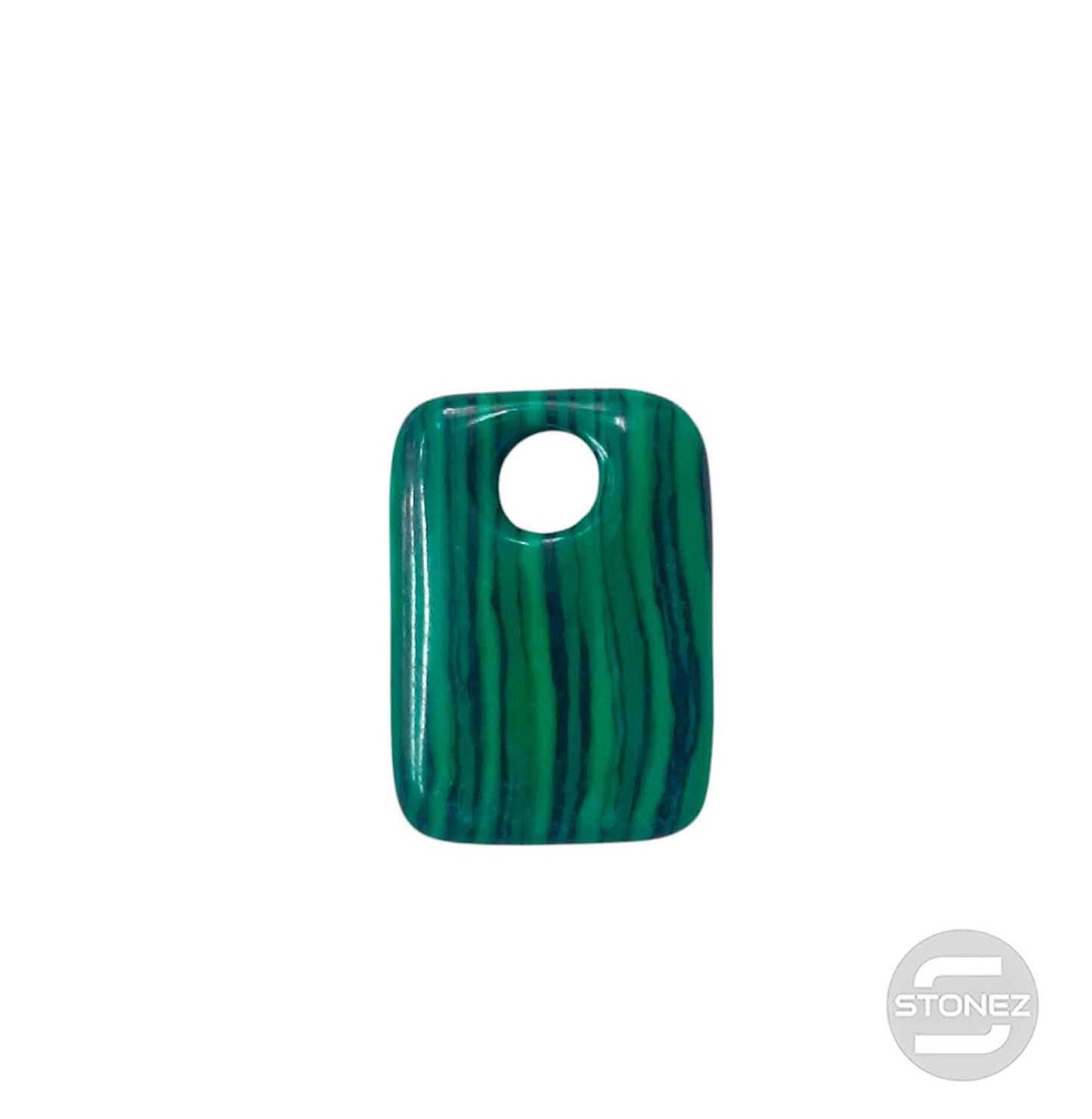 600103490 Colgante Piedra Perforada Malaquita Sintetica 25 mm Aprox Rectangular