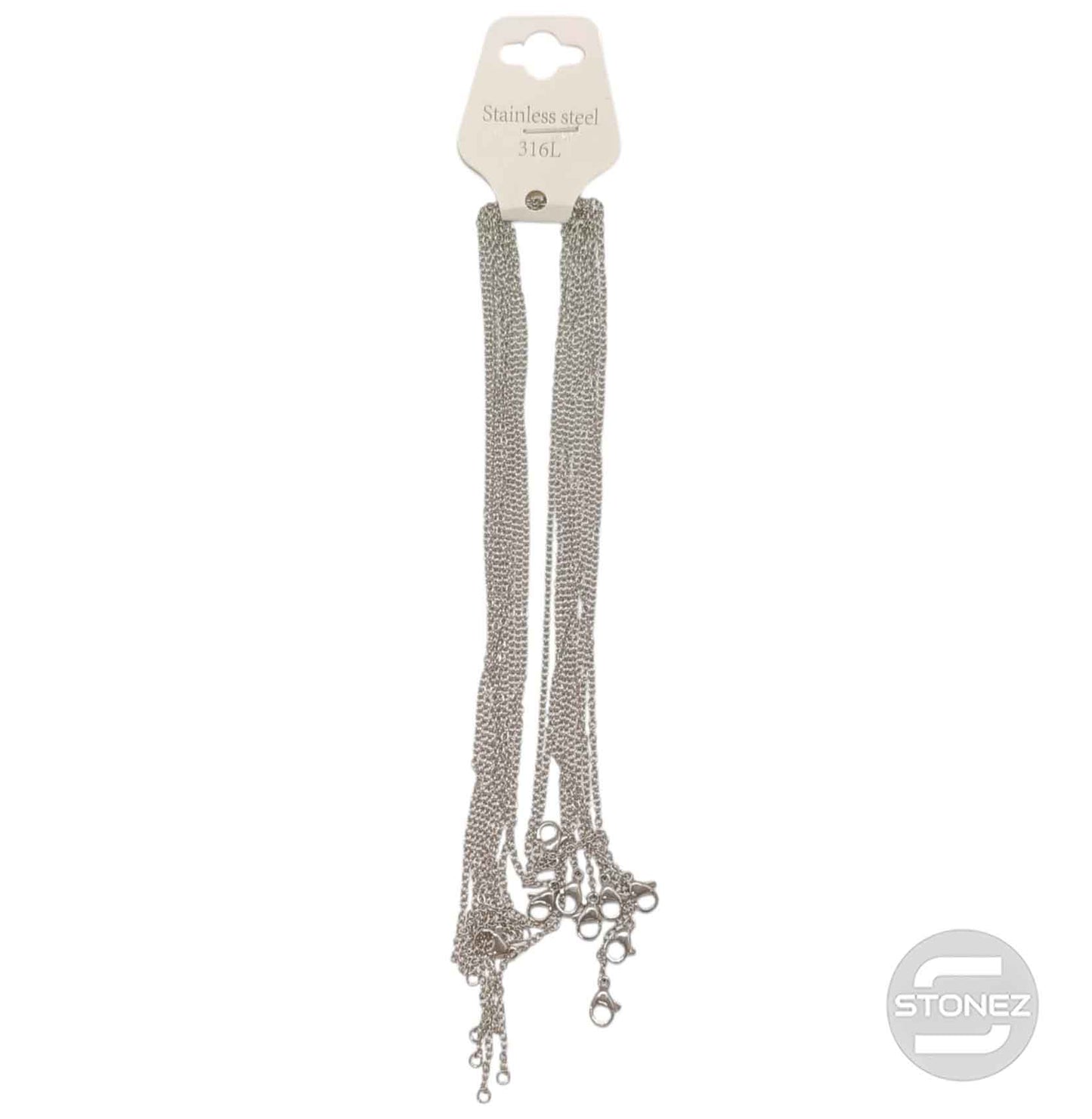 60782 Paquete 10 Cadenas Acero 50 CMS 1mm Aprox De Grosor A4