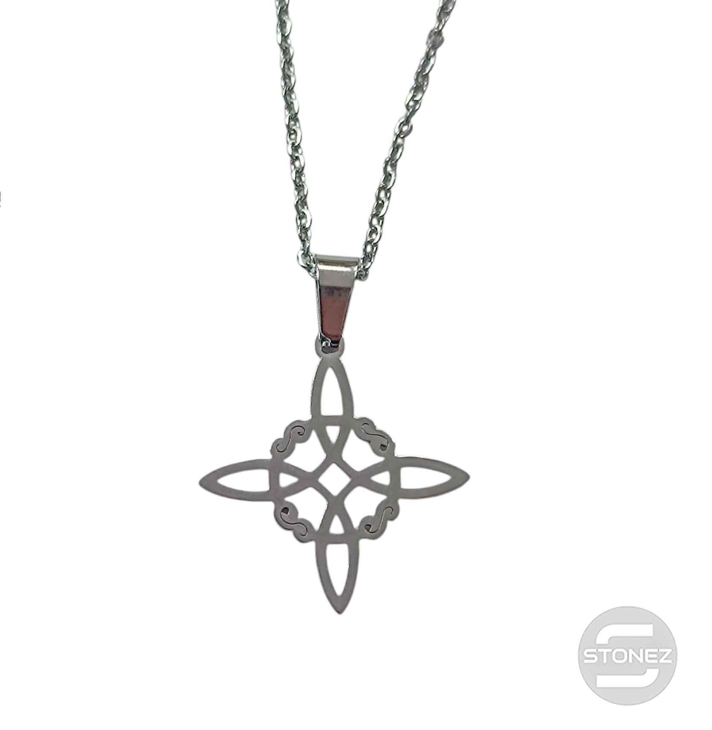 600103600-01 Collar Acero Nudo De Bruja Cadena 40+5 Cms
