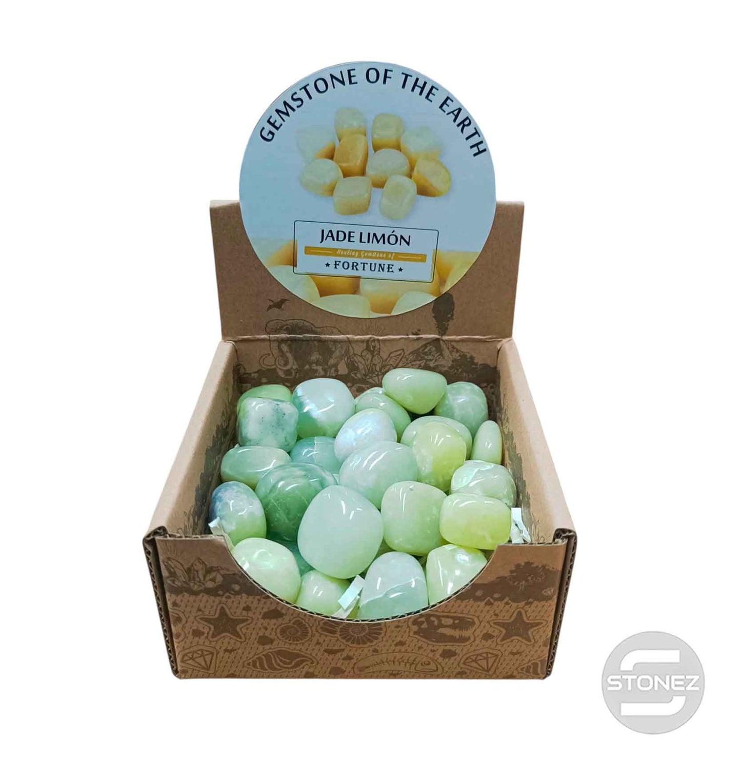 600104070 Caja Canto Rodado JADE LIMON 500 gramos Tamaños Surtido Desde 2 Hasta 3 cms Aprox) El total de las piezas puede Variar