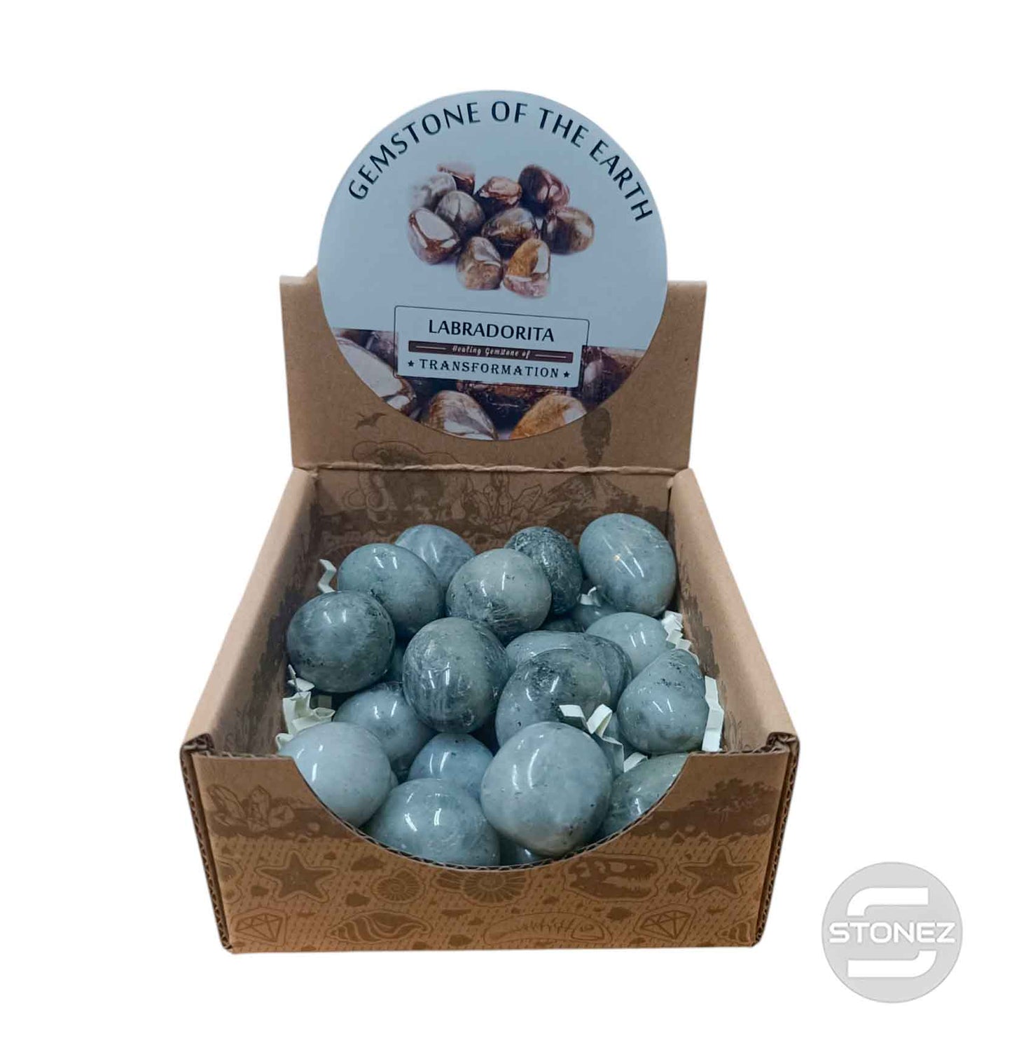 600104070 Caja Canto Rodado LABRADORITA 500 gramos Tamaños Surtido Desde 2 Hasta 3 cms Aprox) El total de las piezas puede Variar