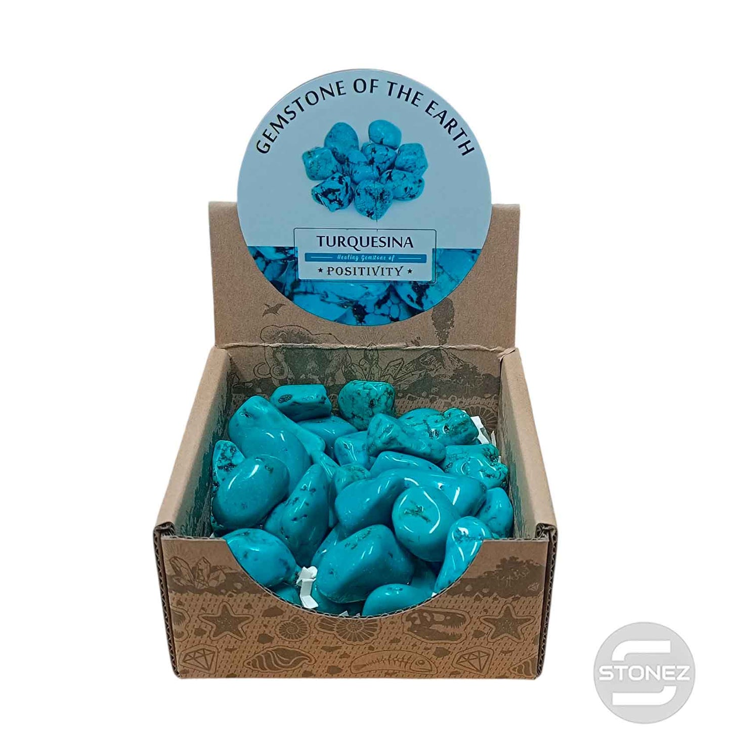 600104070 Caja Canto Rodado TURQUESINA 500 gramos Tamaños Surtido Desde 2 Hasta 3 cms Aprox) El total de las piezas puede Variar
