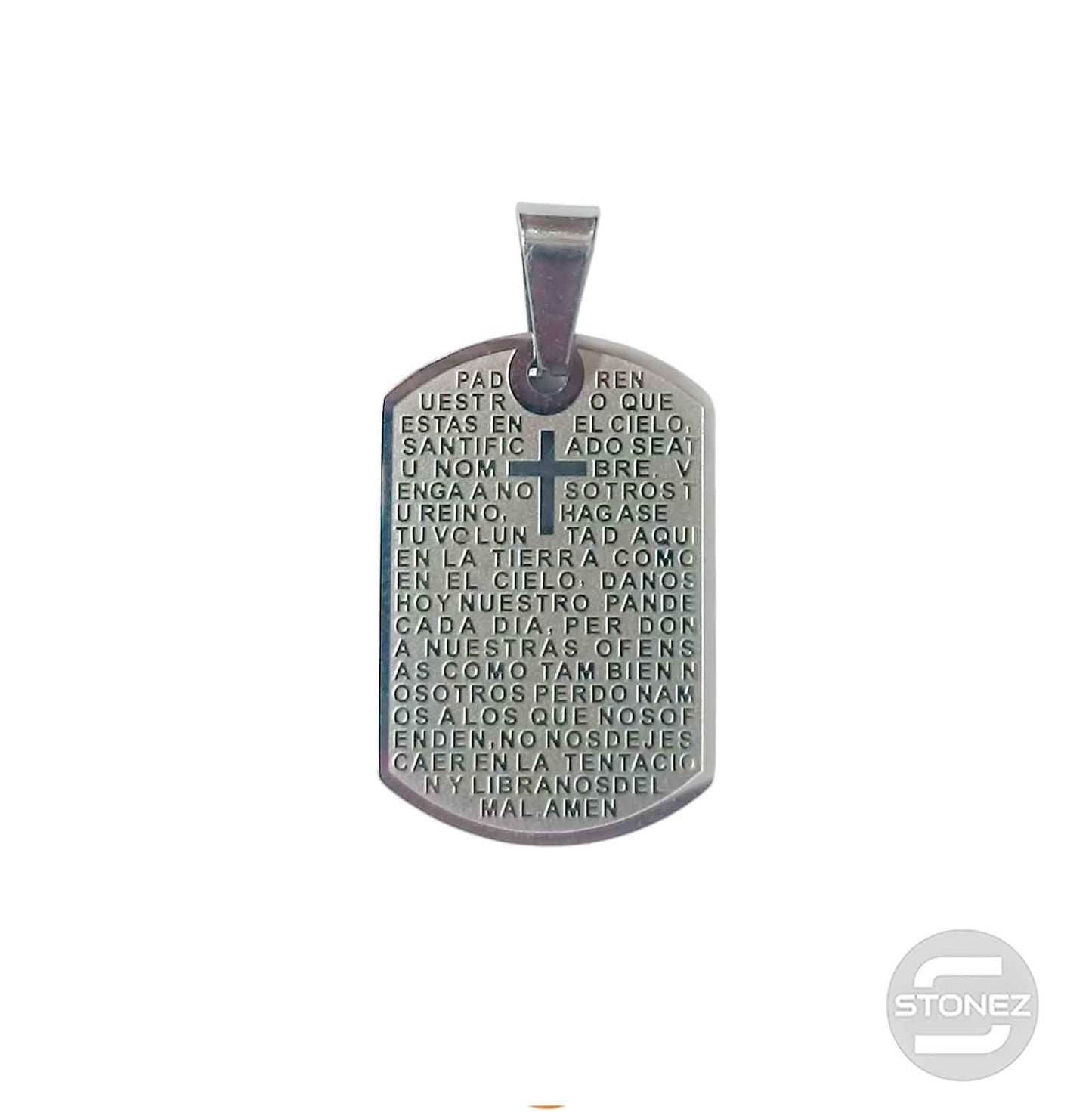 60013325-01 Colgante Acero Padre Nuestro 29X19 mm