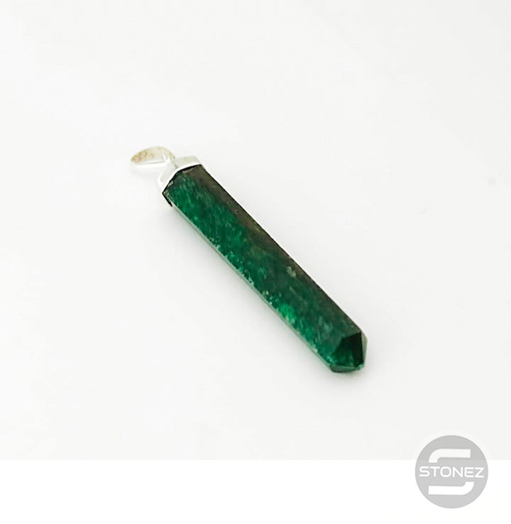 600201510-105 Colgante Plata 925 Punta Aventurina Oscura 2 a 3 Cms Aprox