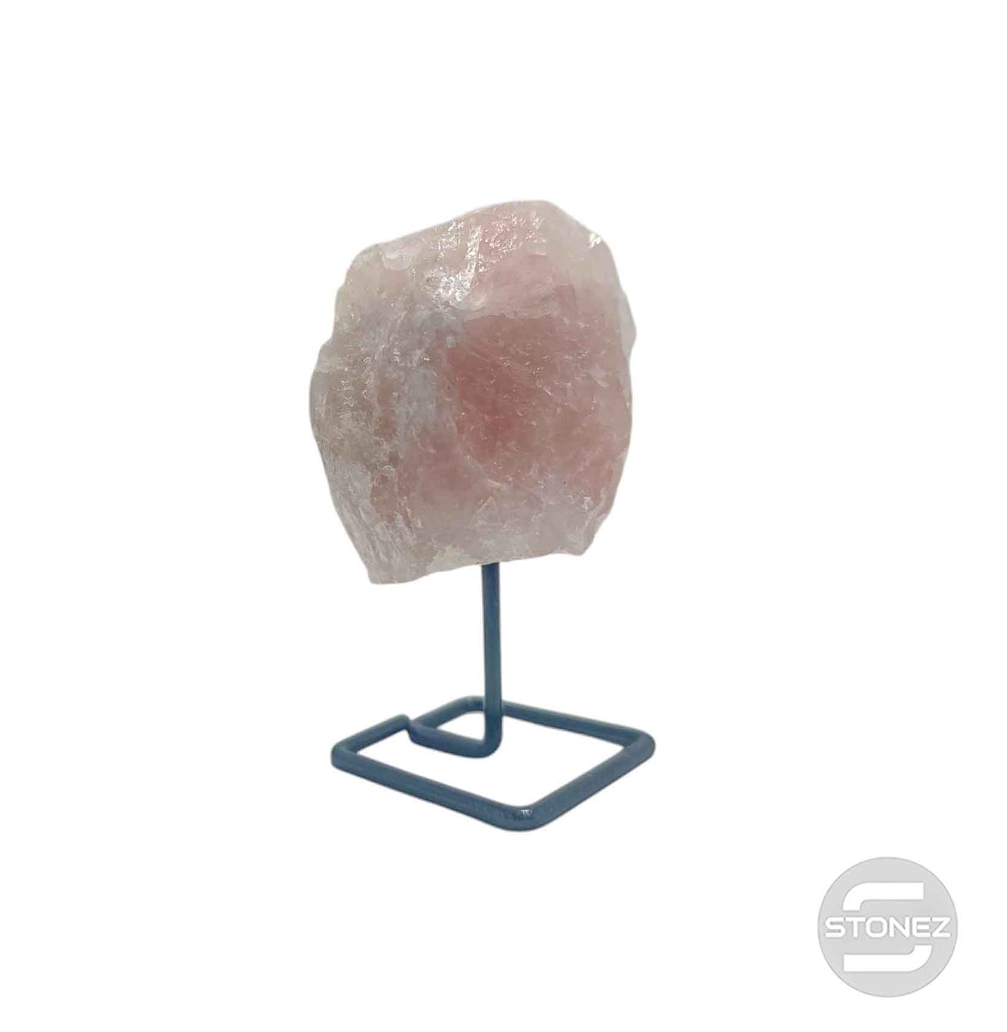 600203547 Piedra Natural Cuarzo Rosa En Bruto Con Base De Metal Altura 10 Cms Aprox (La Pieza Puedes Ser Ligeramente Diferente A La Foto)