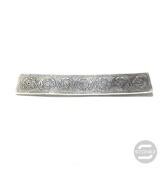 600301497-04 Porta Incienso Placa De Metal 7 Chakras 23 X 4 Cms Aprox